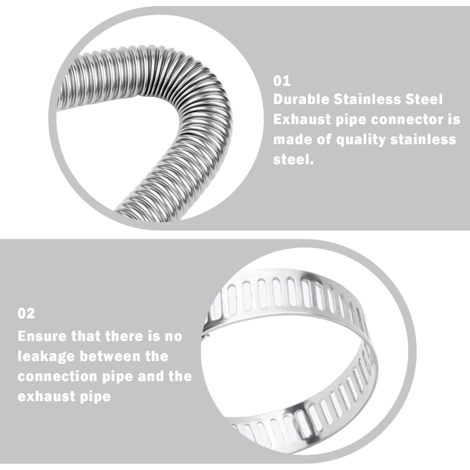Tubería de Escape Flexible IHOTDER 600mm Acero Inoxidable