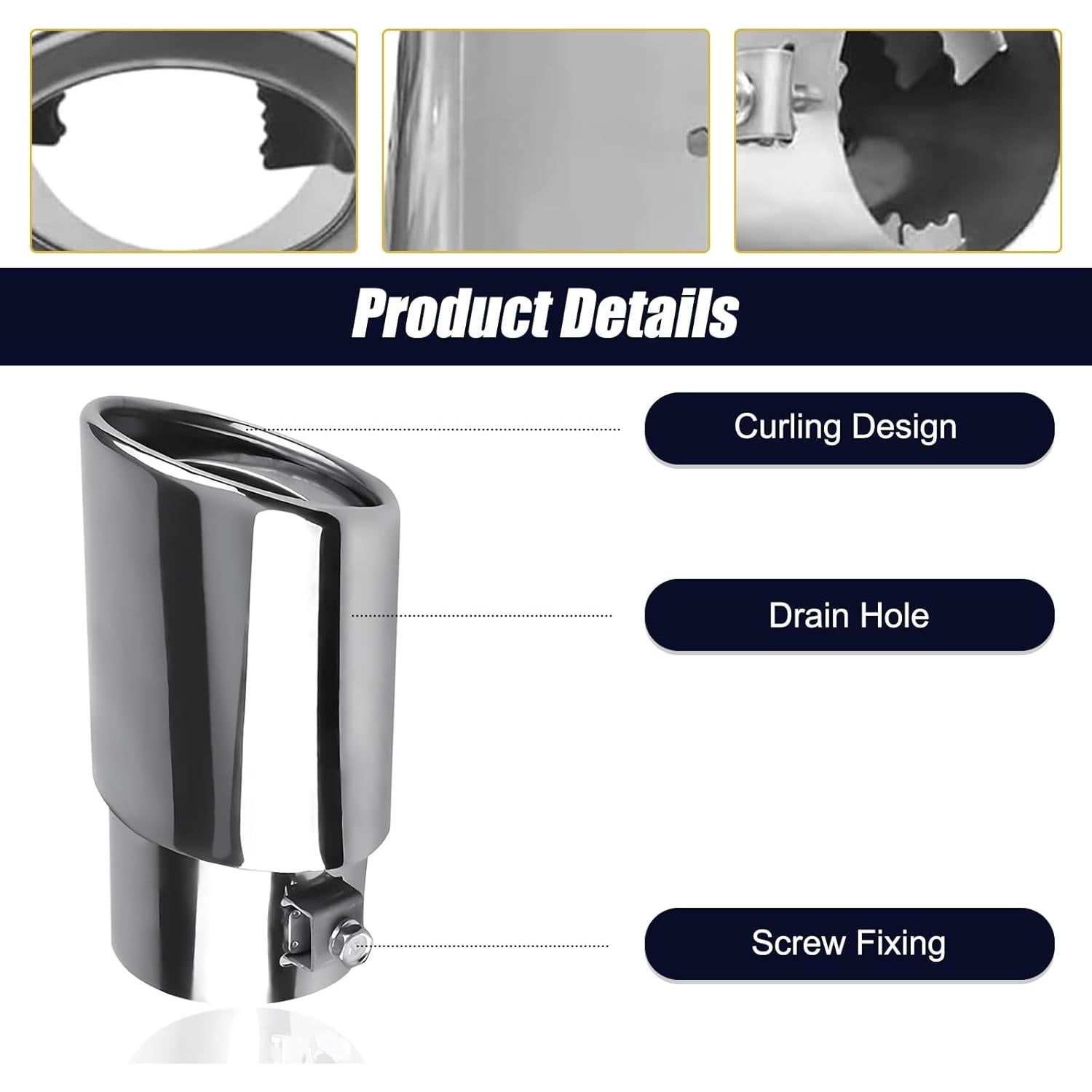 Tubo de Escape Universal Acero Inoxidable 14 cm Plata