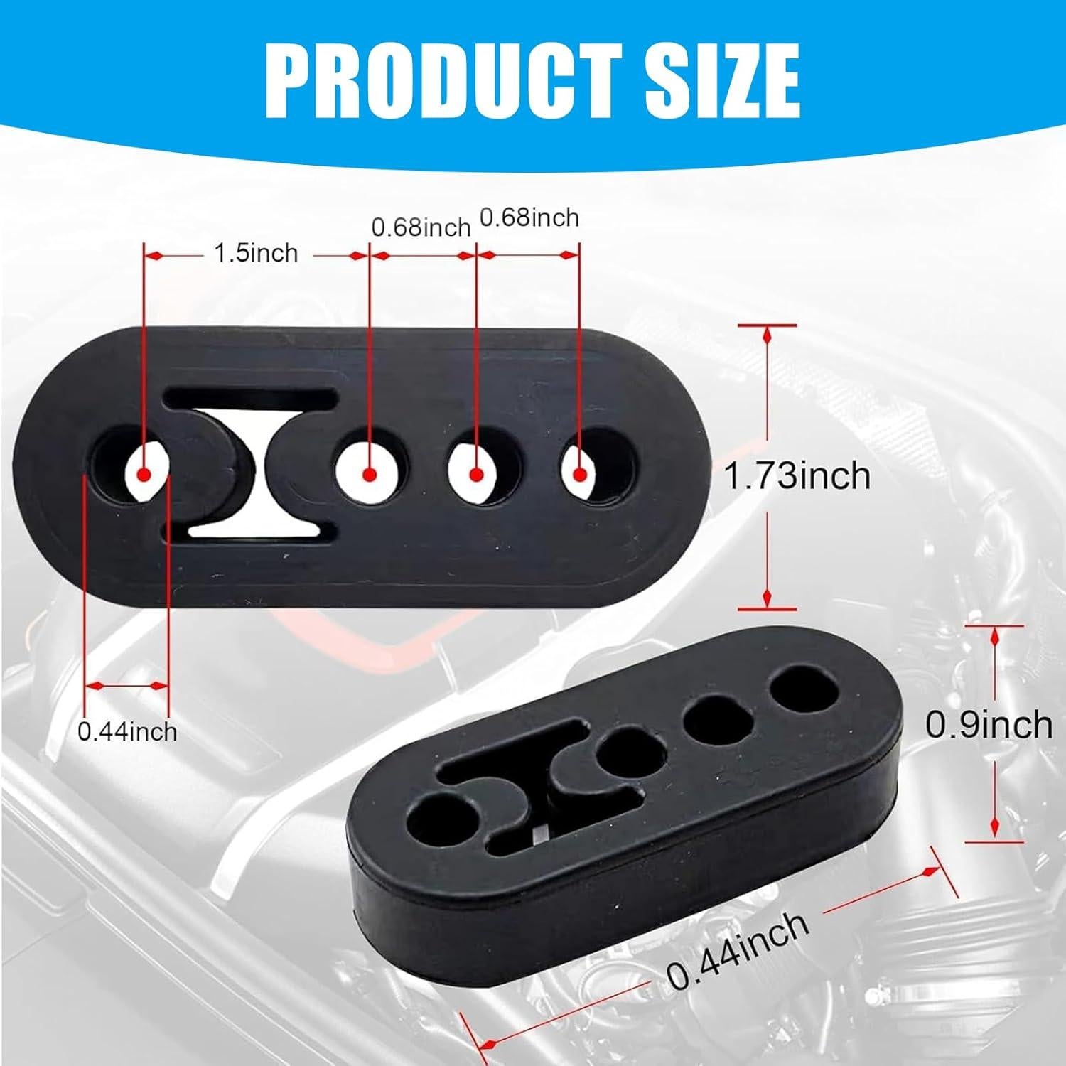 Soporte de Tubo de Escape Yumfugu 2 PCS Goma Ajustable 10.8 cm