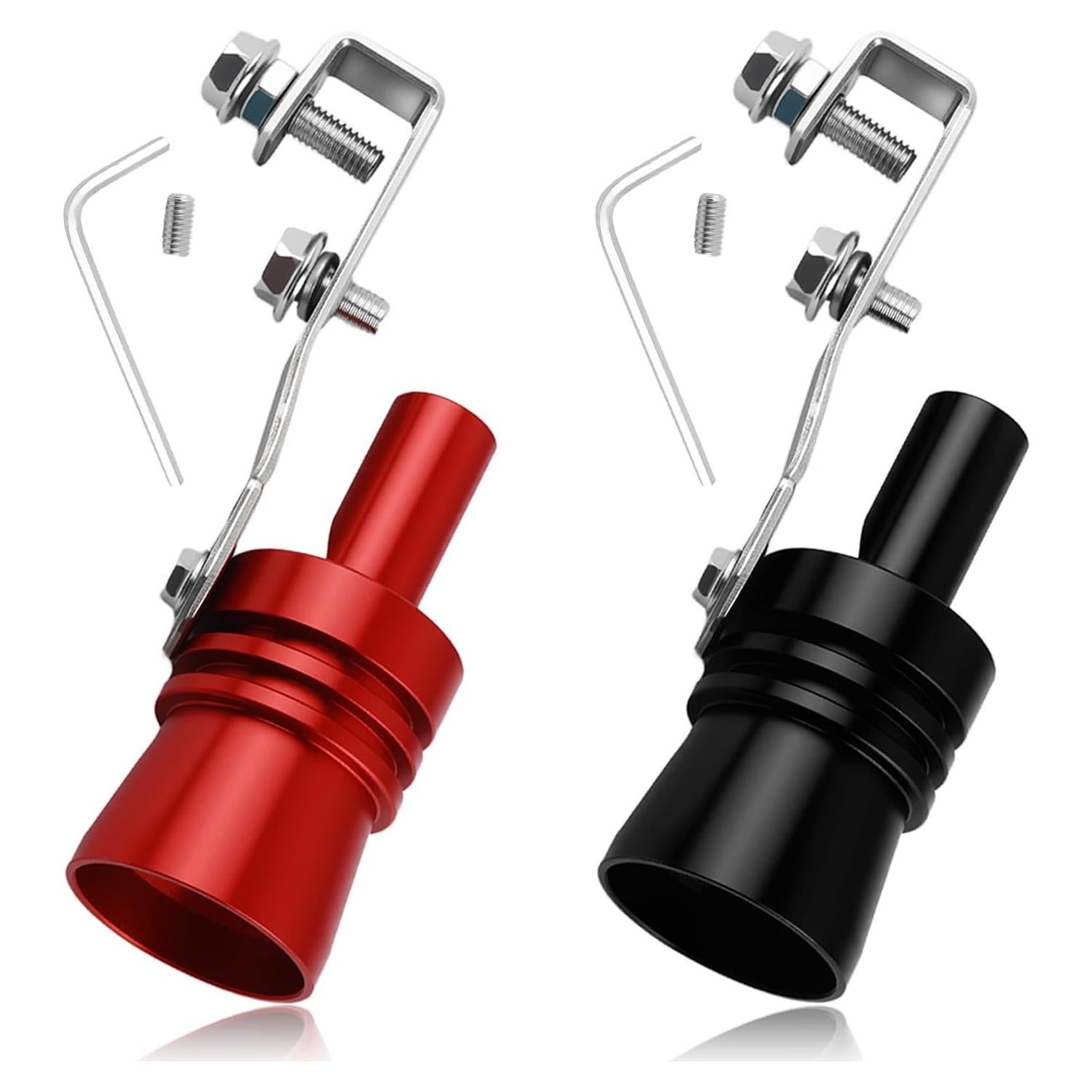 Silbato Turbo de Coche YGDMD 2PCS Aluminio Rojo y Negro