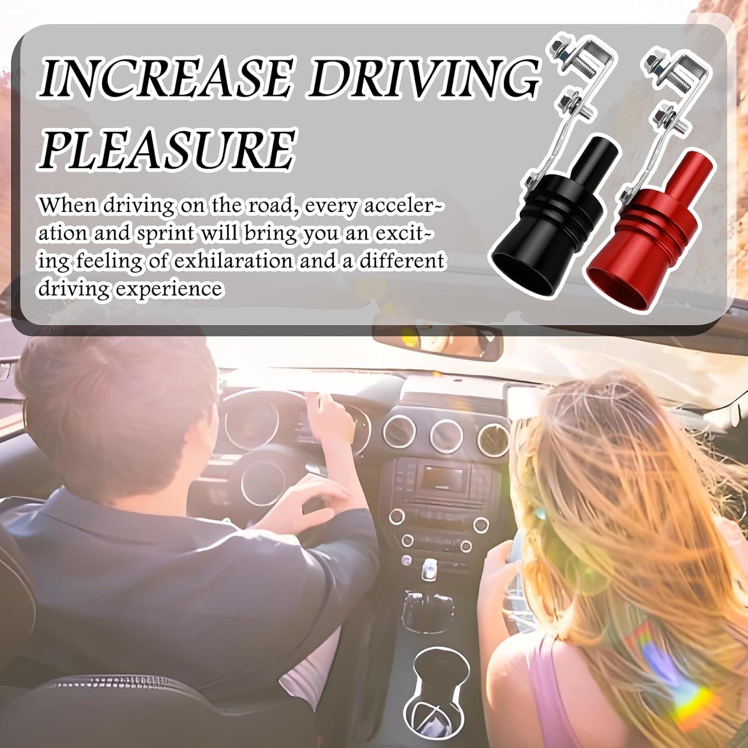 Silbato Turbo de Coche YGDMD 2PCS Aluminio Rojo y Negro