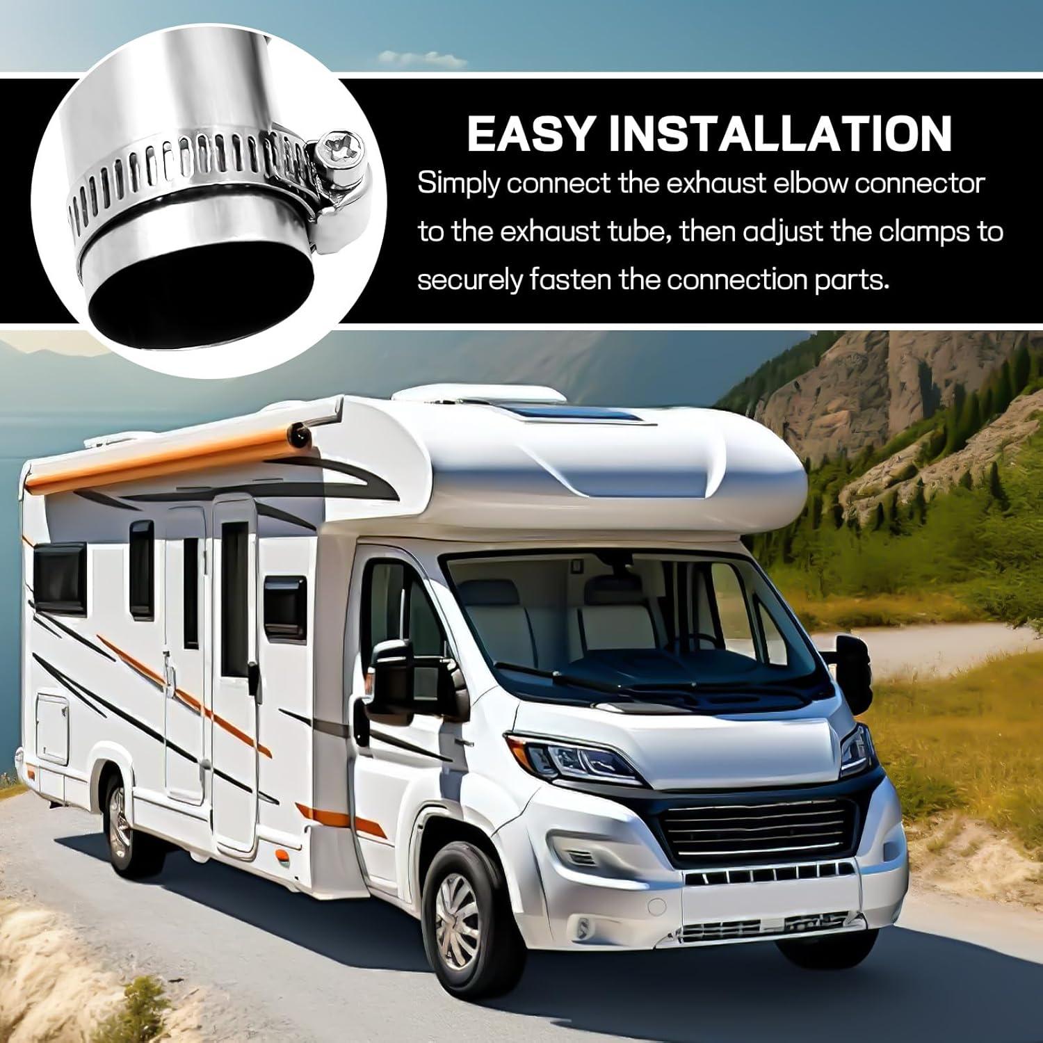 2 Tuberías de Escape Wogomz 24mm Acero Inoxidable con Abrazaderas