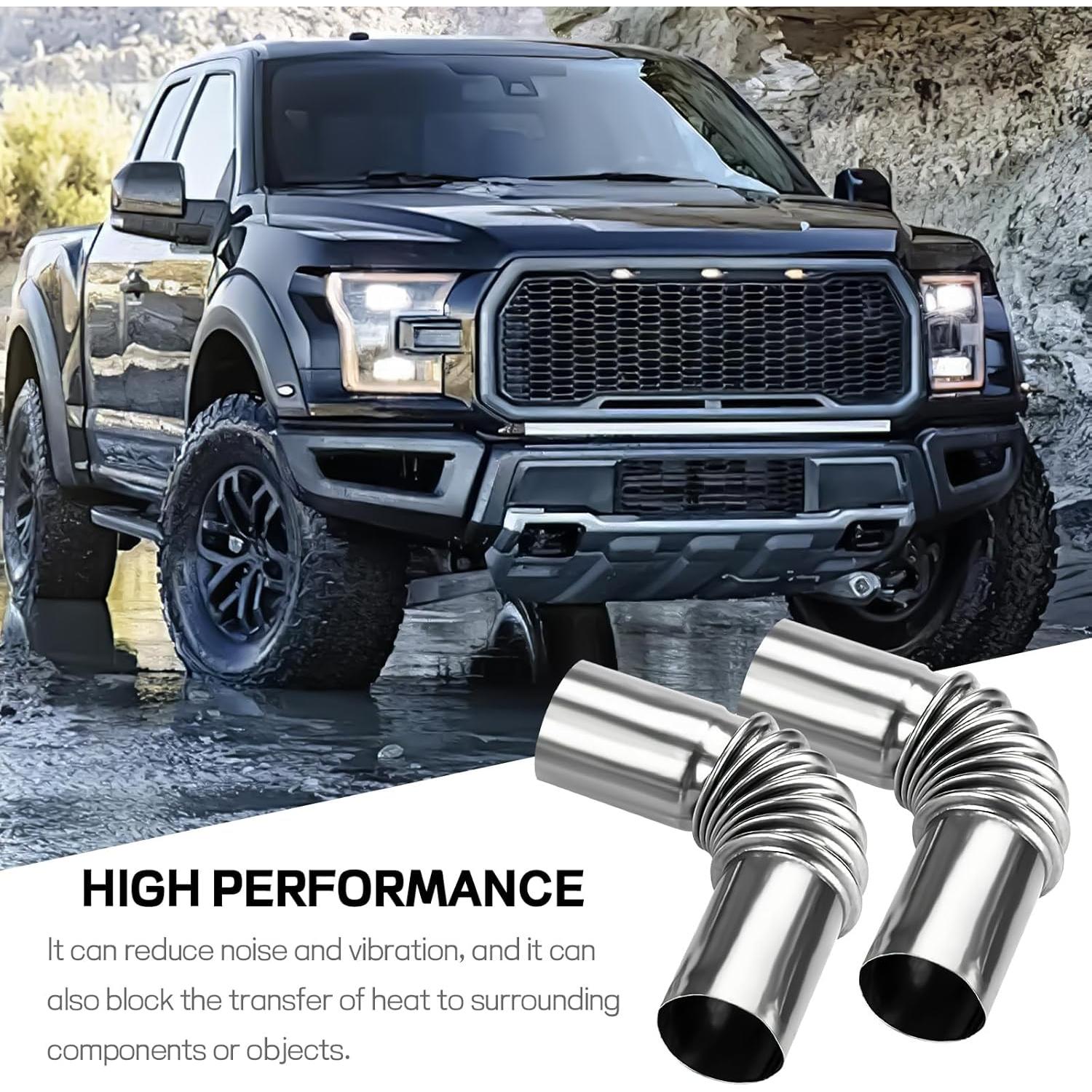 2 Tuberías de Escape Wogomz 24mm Acero Inoxidable con Abrazaderas