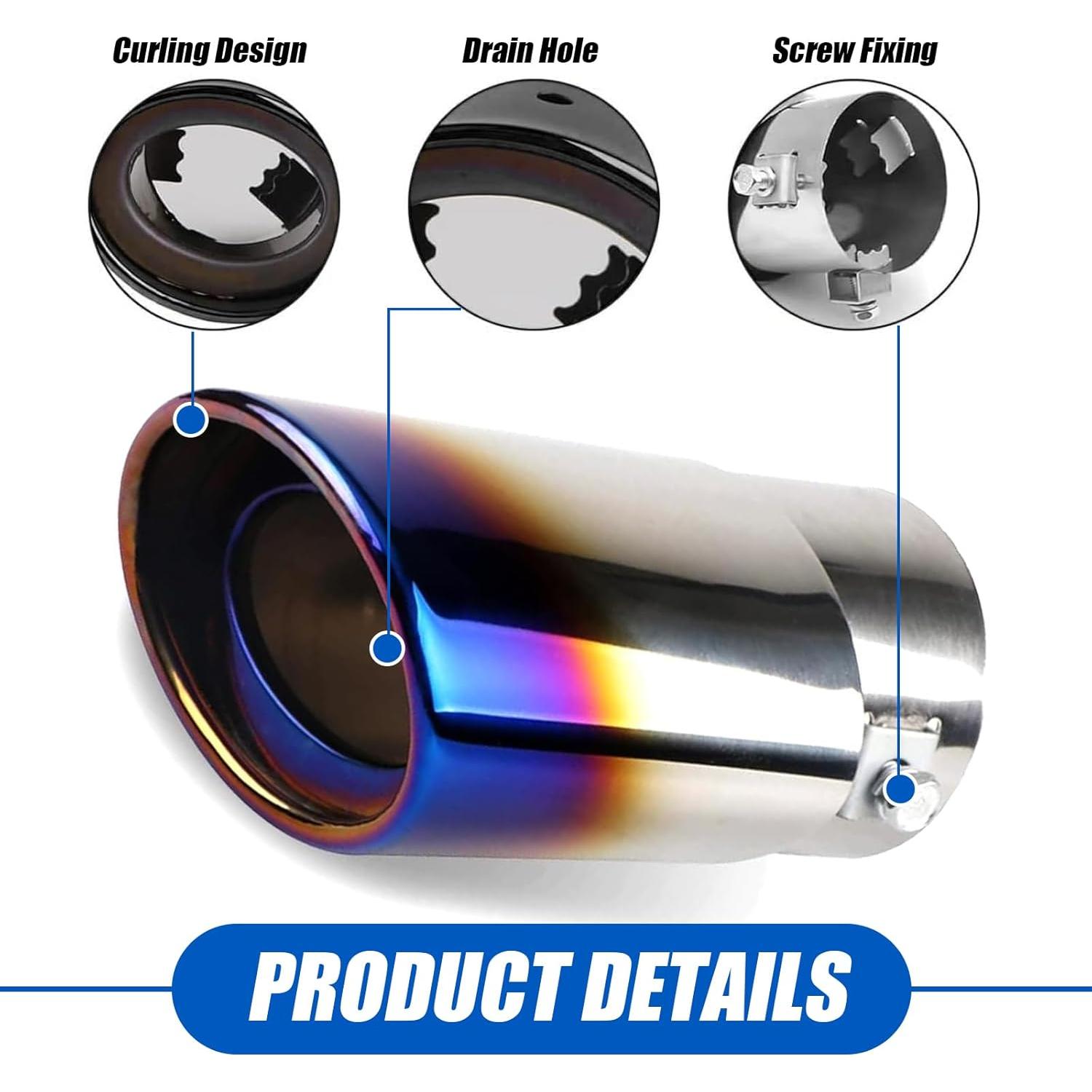 Punta de Escape Acero Inoxidable Sinytuto Universal Azul