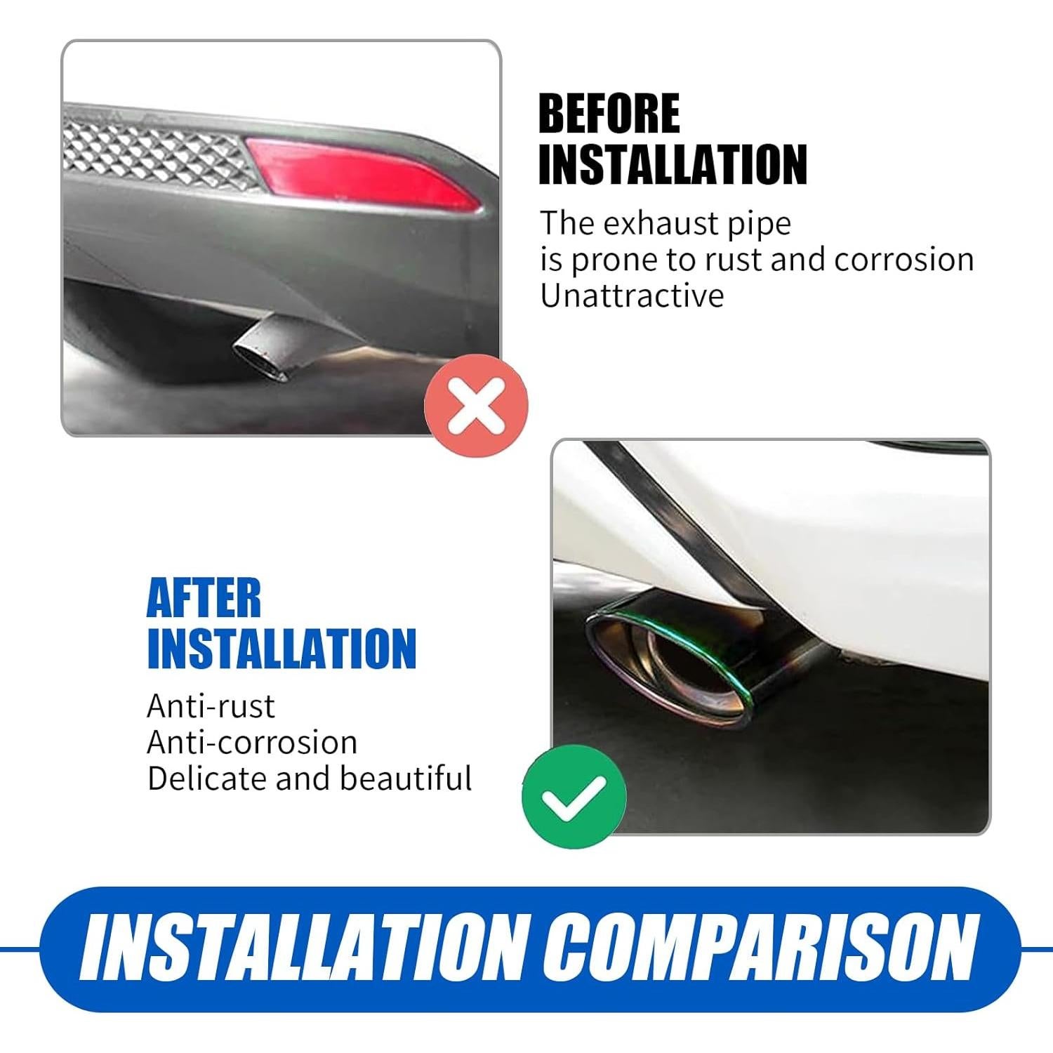 Punta de Escape Acero Inoxidable Sinytuto Universal Azul