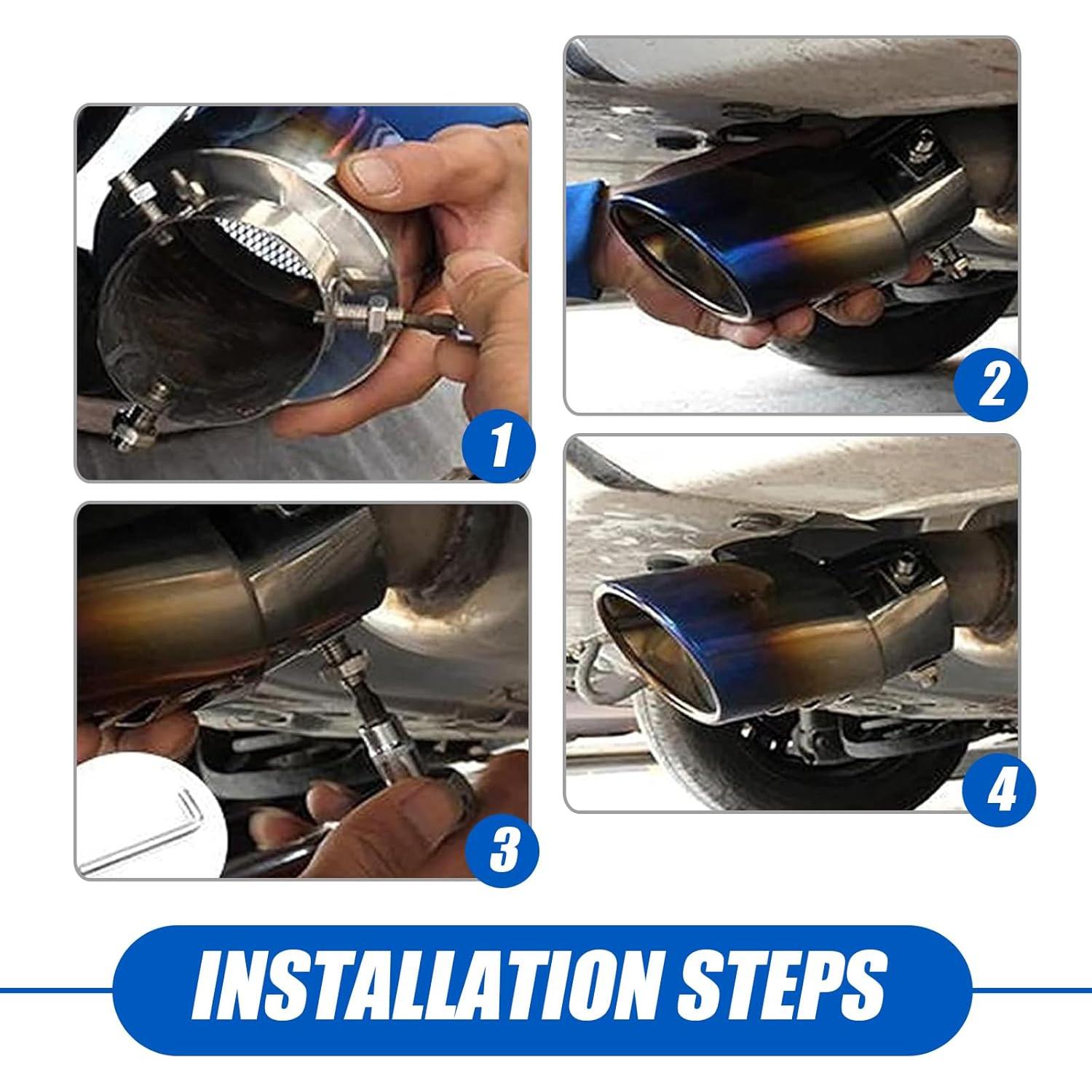 Punta de Escape Acero Inoxidable Sinytuto Universal Azul