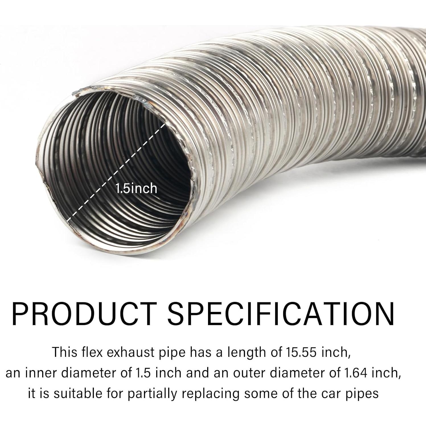 Tubería Flexible de Escape Figpade 39.37 cm Acero Inoxidable