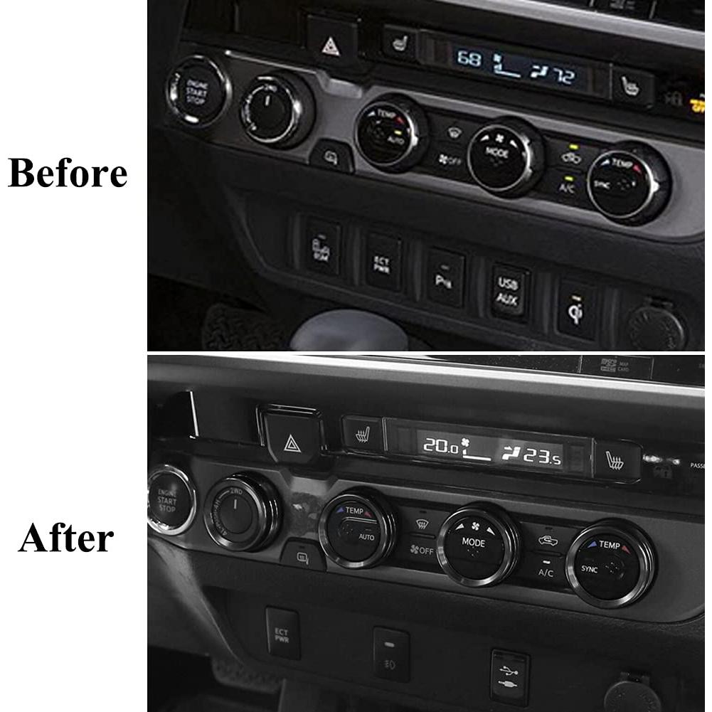 Cubierta de botón de audio CD Thor-Ind para Toyota Tacoma 2016-2021, Negro