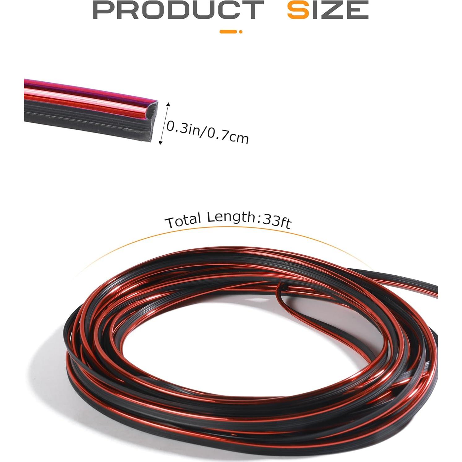 Tiras Decorativas para Interior de Auto SCUARI 10.06 m Rojo