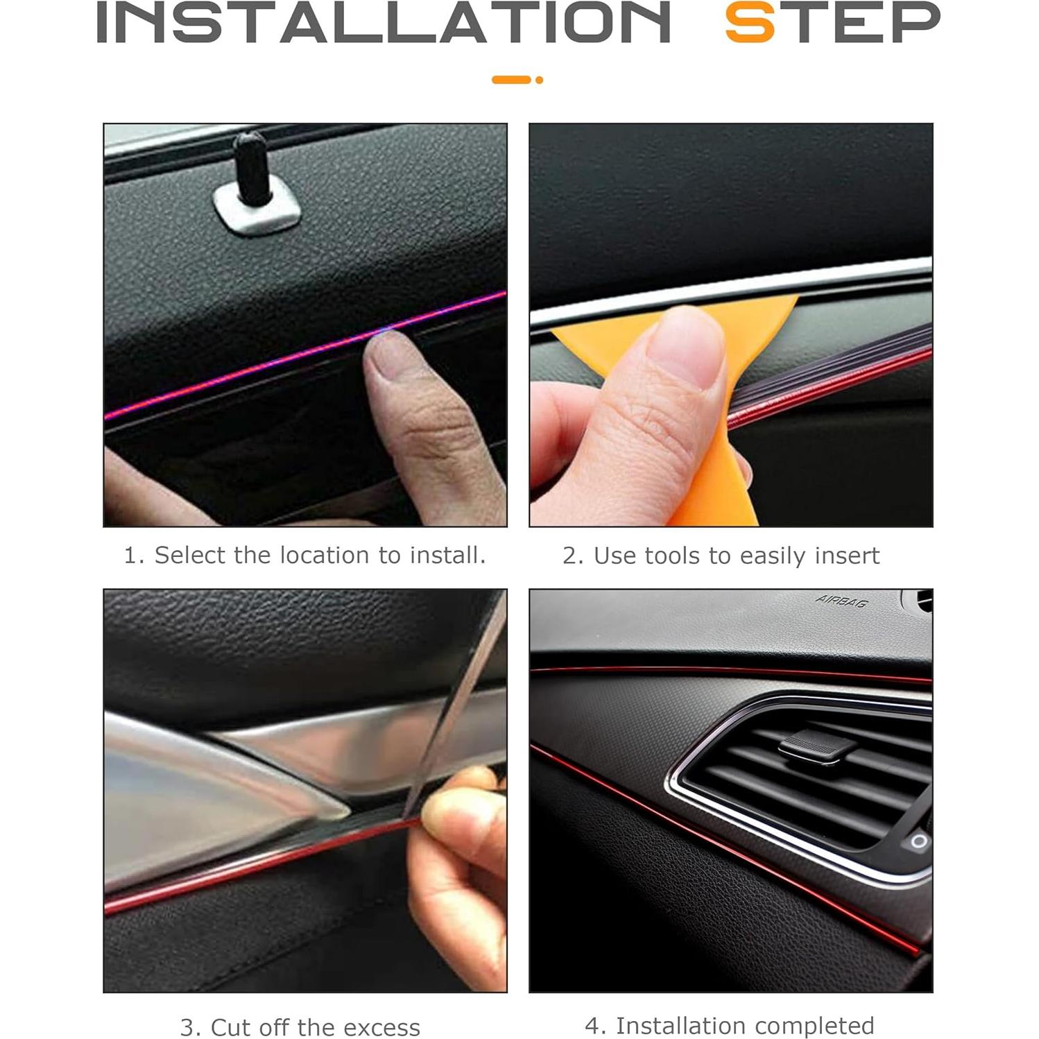 Tiras Decorativas para Interior de Auto SCUARI 10.06 m Rojo