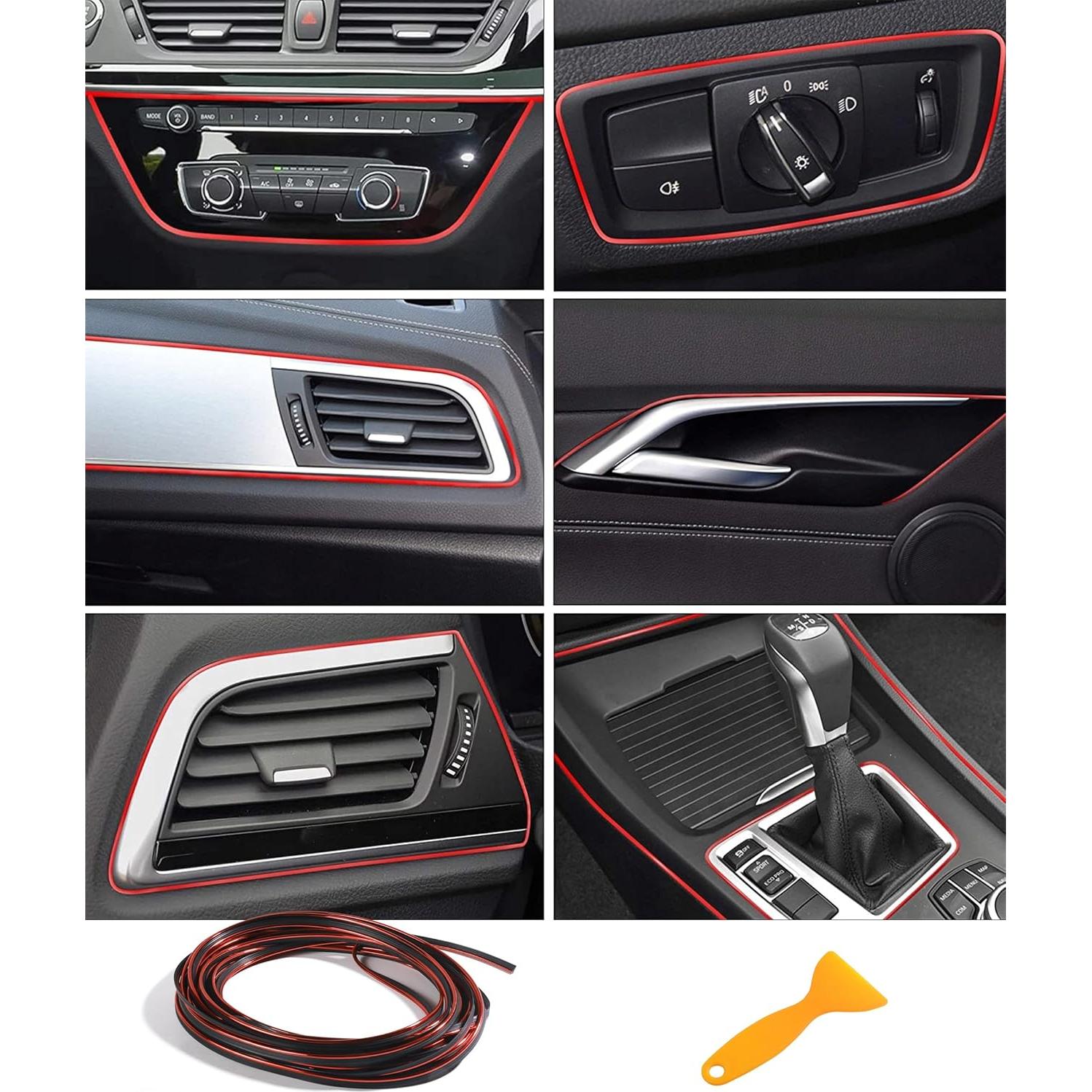 Tiras Decorativas para Interior de Auto SCUARI 10.06 m Rojo