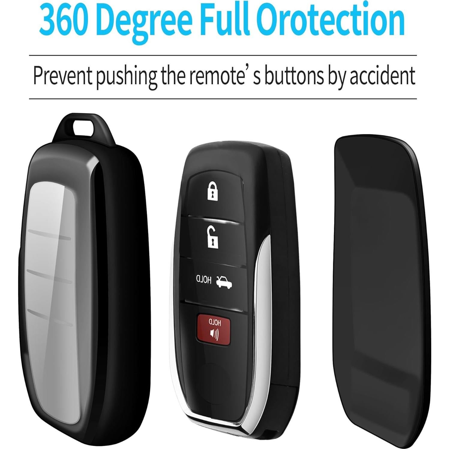Funda de Llave Suave Tukellen para Toyota 2019-2025 - Negro