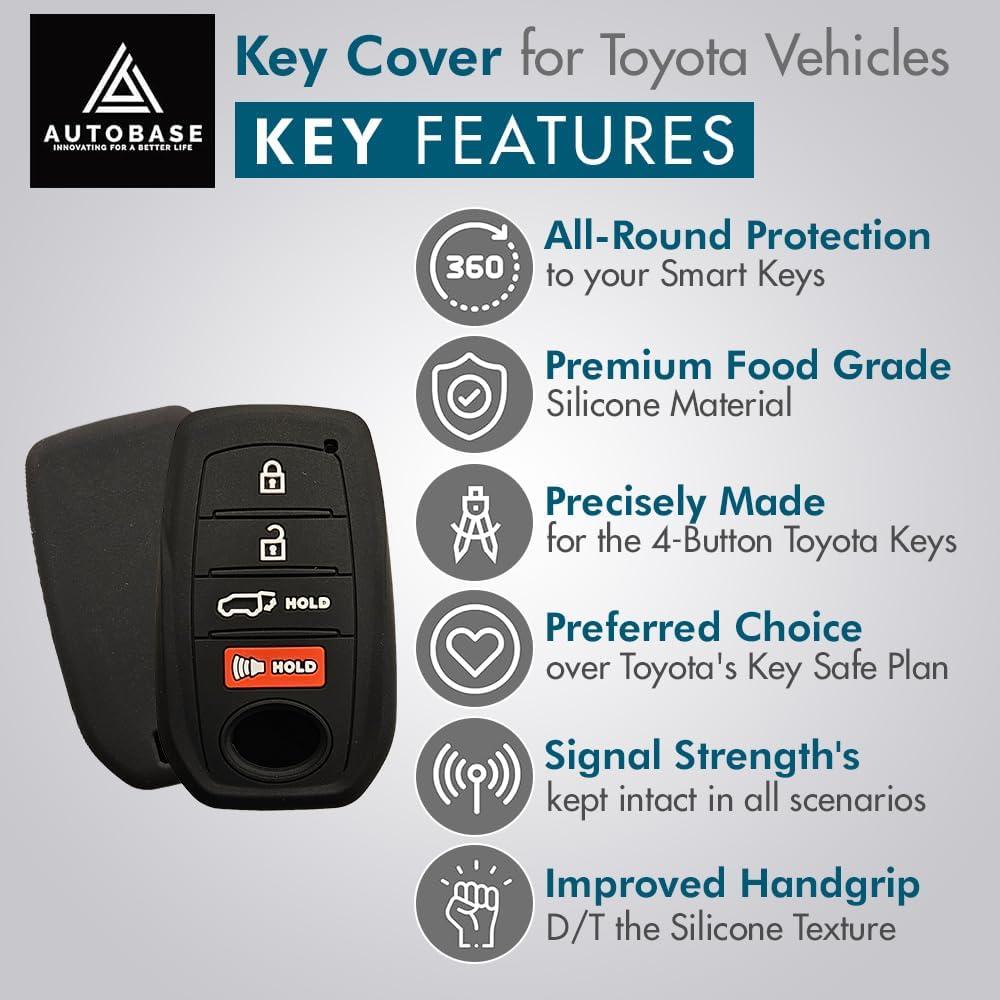 Cubierta de Llave Toyota 2025-2026 Camry Land Cruiser Venza 4 Botones Negro