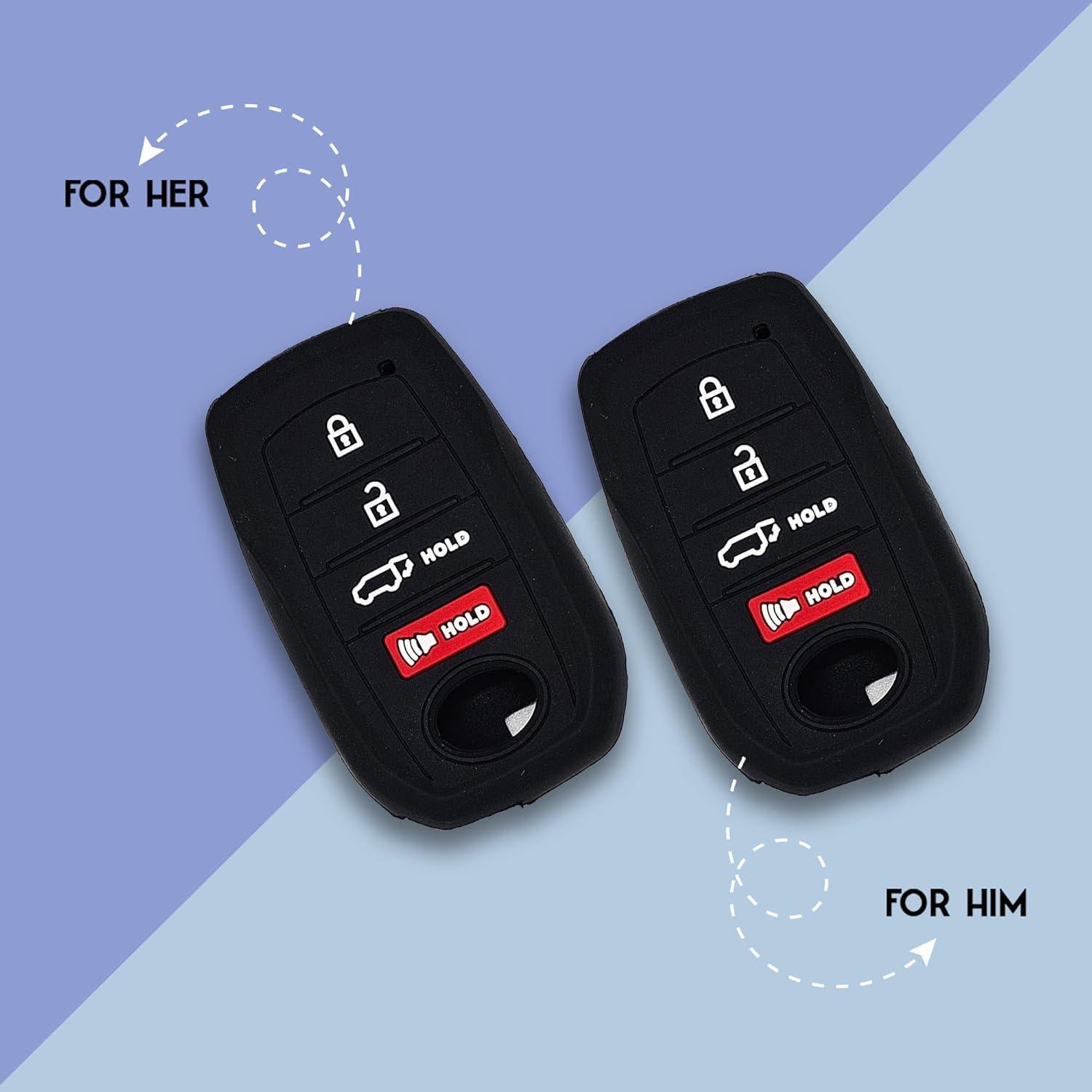 Cubierta de Llave Toyota 2025-2026 Camry Land Cruiser Venza 4 Botones Negro