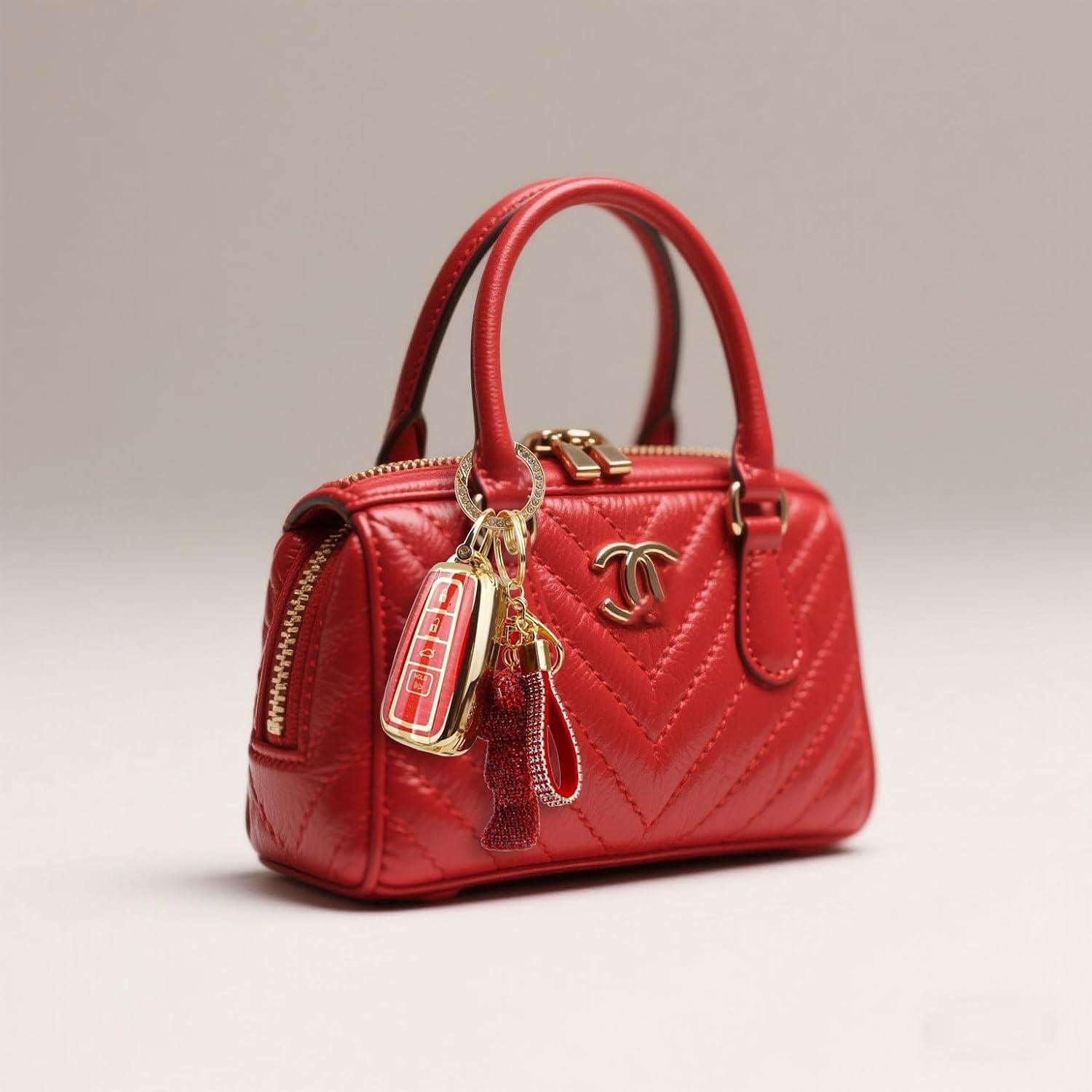 Cubierta de llavero Rayslesan para Toyota 4 botones dorado rojo