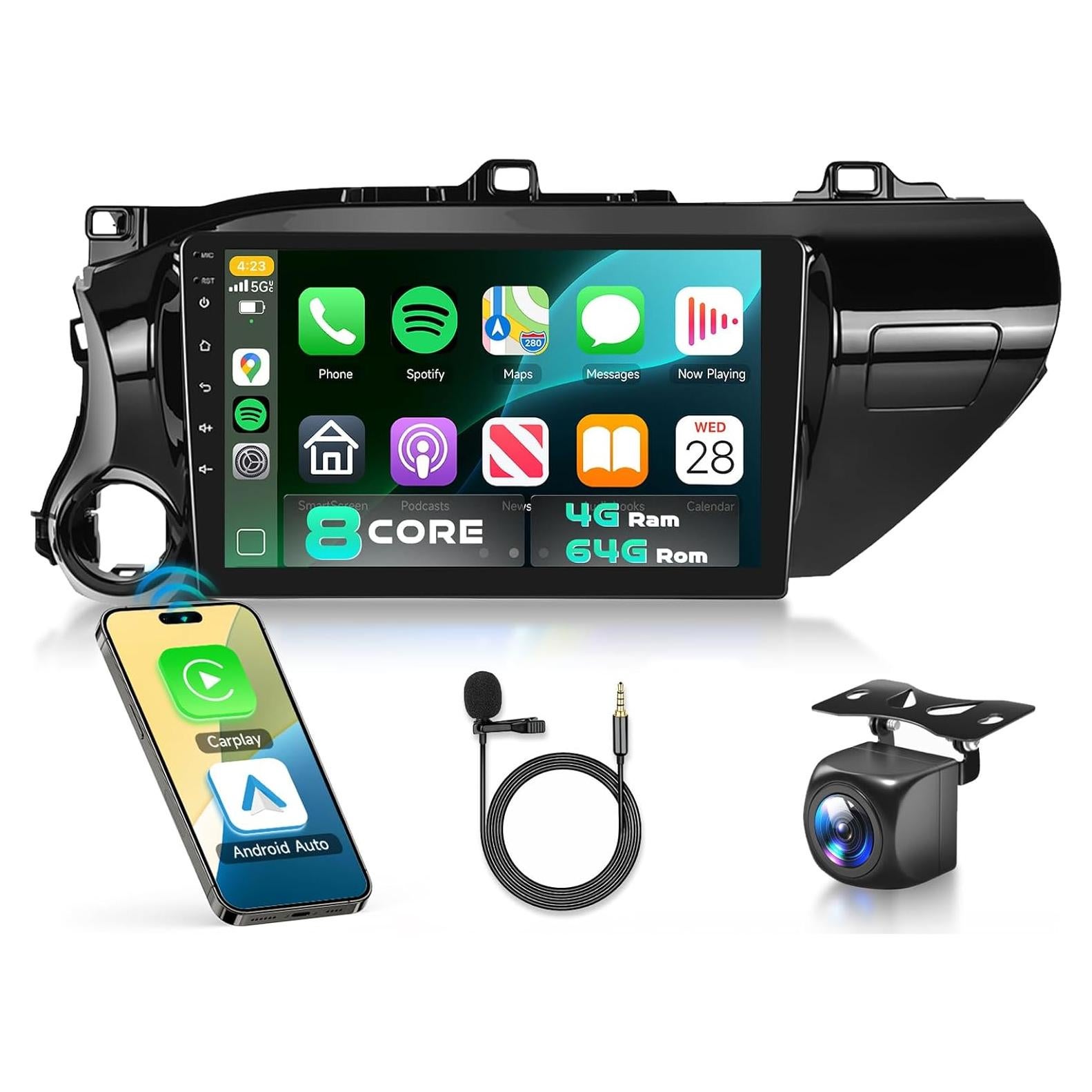 Estéreo de Coche MAHVEC para Toyota Hilux 2015-2020 10.1"