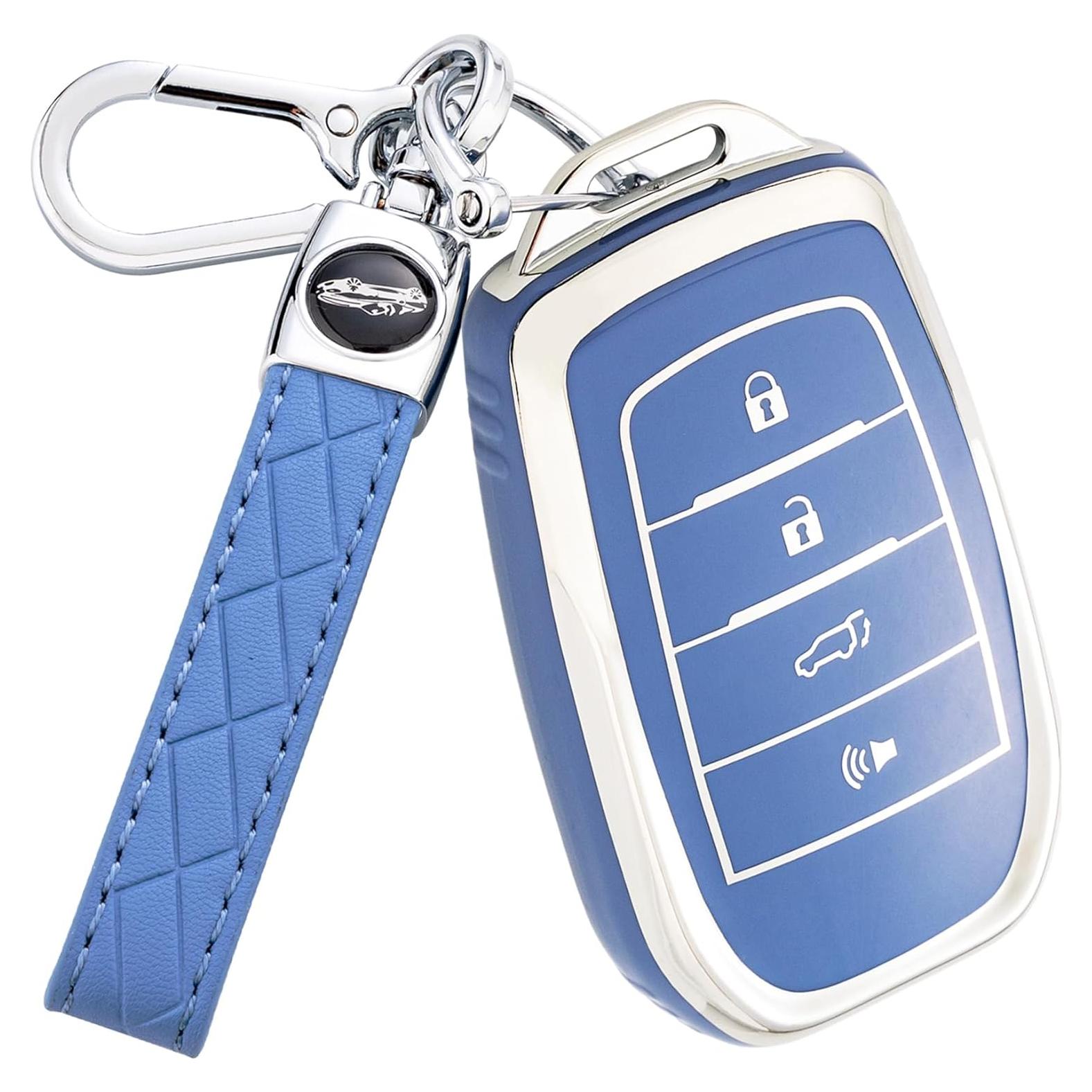 Funda de llavero TPU Toyota Azul para RAV4, Camry, Corolla