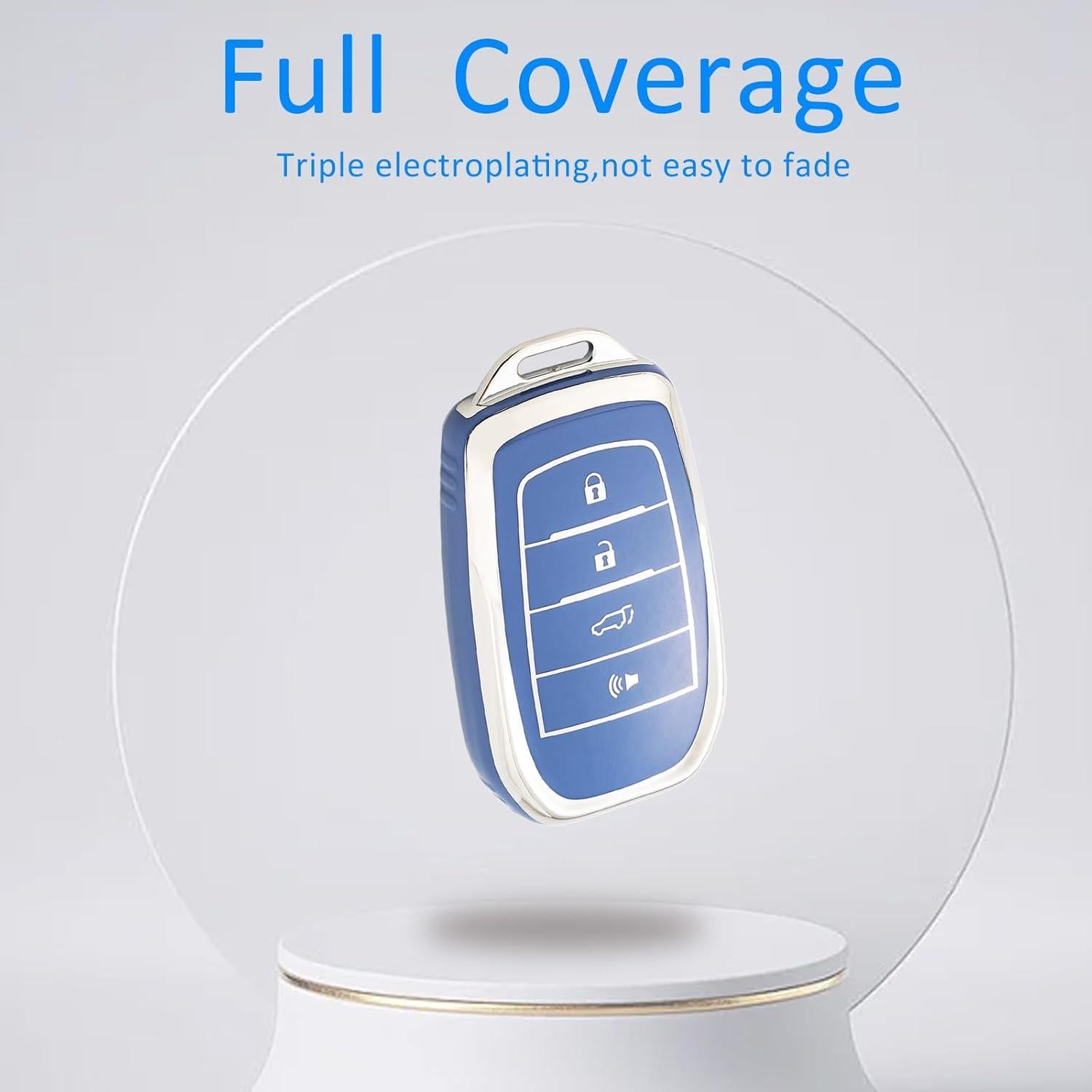 Funda de llavero TPU Toyota Azul para RAV4, Camry, Corolla