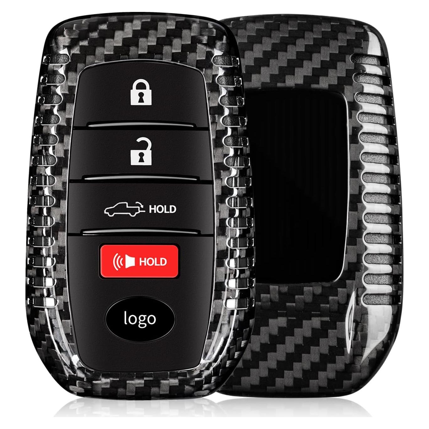 Cubierta de llavero T-carbon para Toyota Venza 2021-2024, fibra de carbono