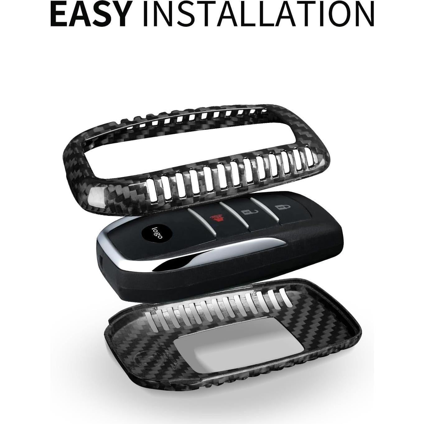 Cubierta de llavero T-carbon para Toyota Venza 2021-2024, fibra de carbono