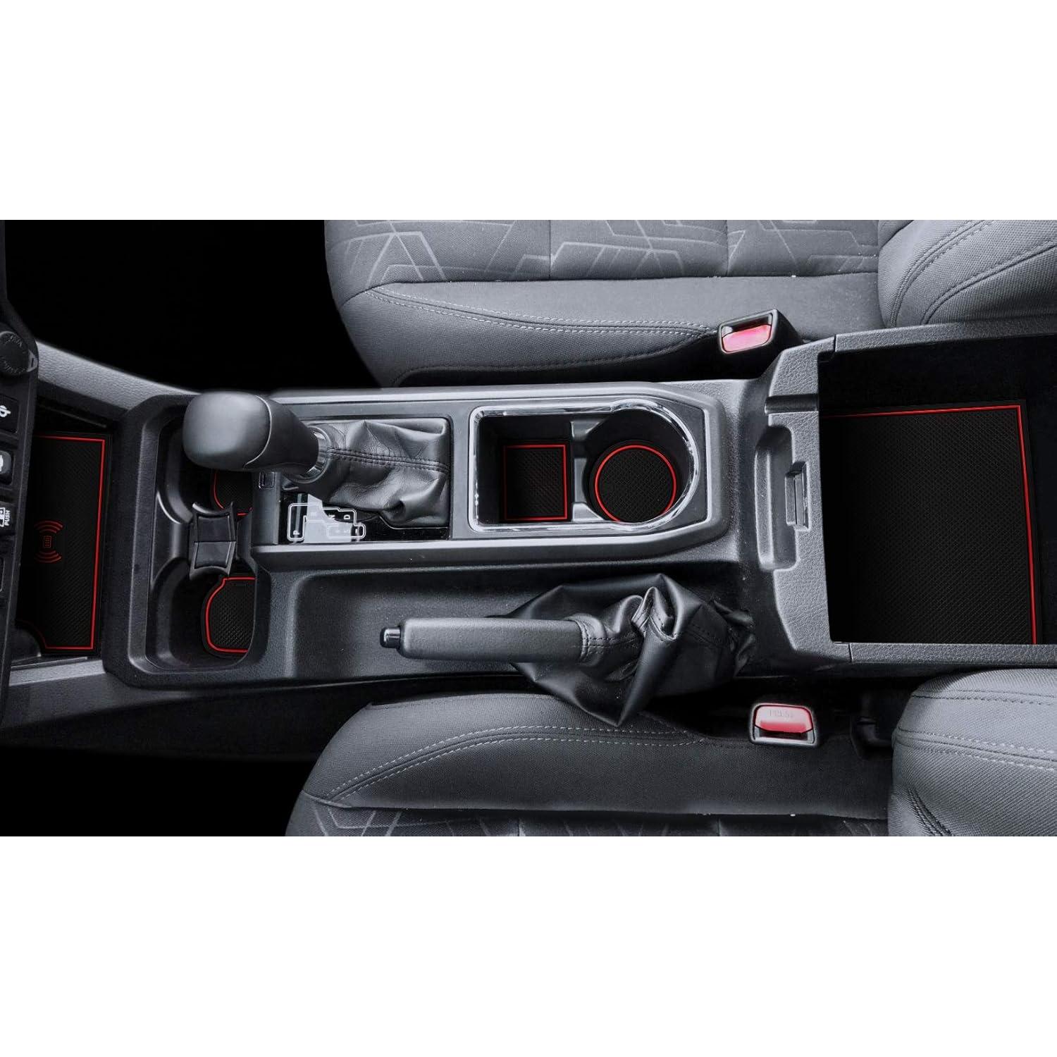 Alfombrillas Antipolvo Auovo 18pcs para Toyota Tacoma 2016-2023 Rojo