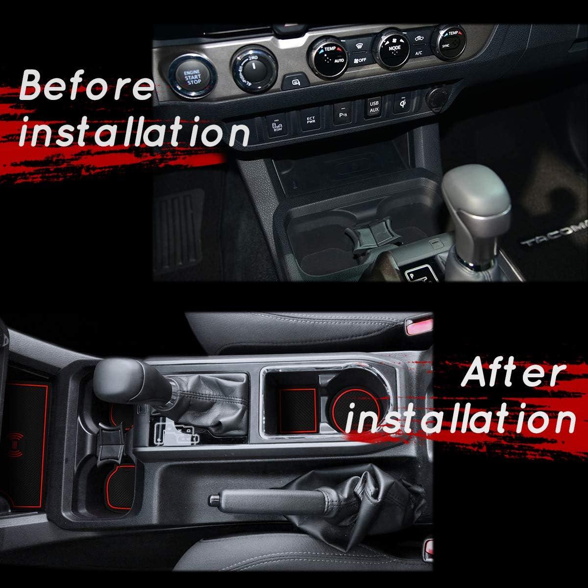 Alfombrillas Antipolvo Auovo 18pcs para Toyota Tacoma 2016-2023 Rojo