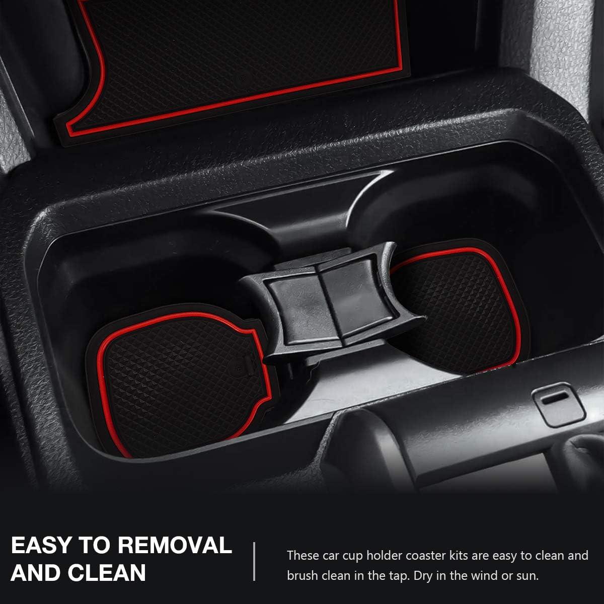 Alfombrillas Antipolvo Auovo 18pcs para Toyota Tacoma 2016-2023 Rojo