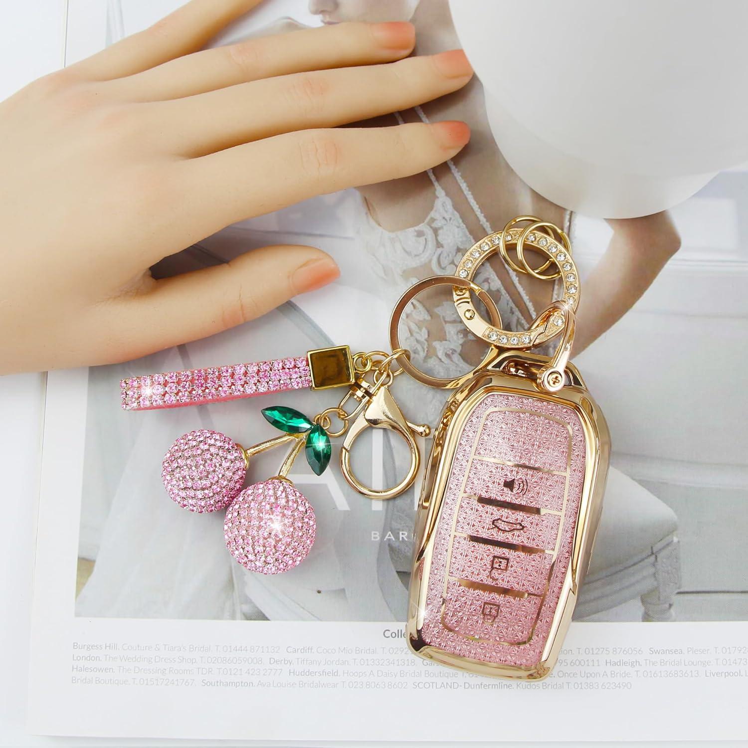 Cubierta de llavero brillante Rayslesan para Toyota 4 botones