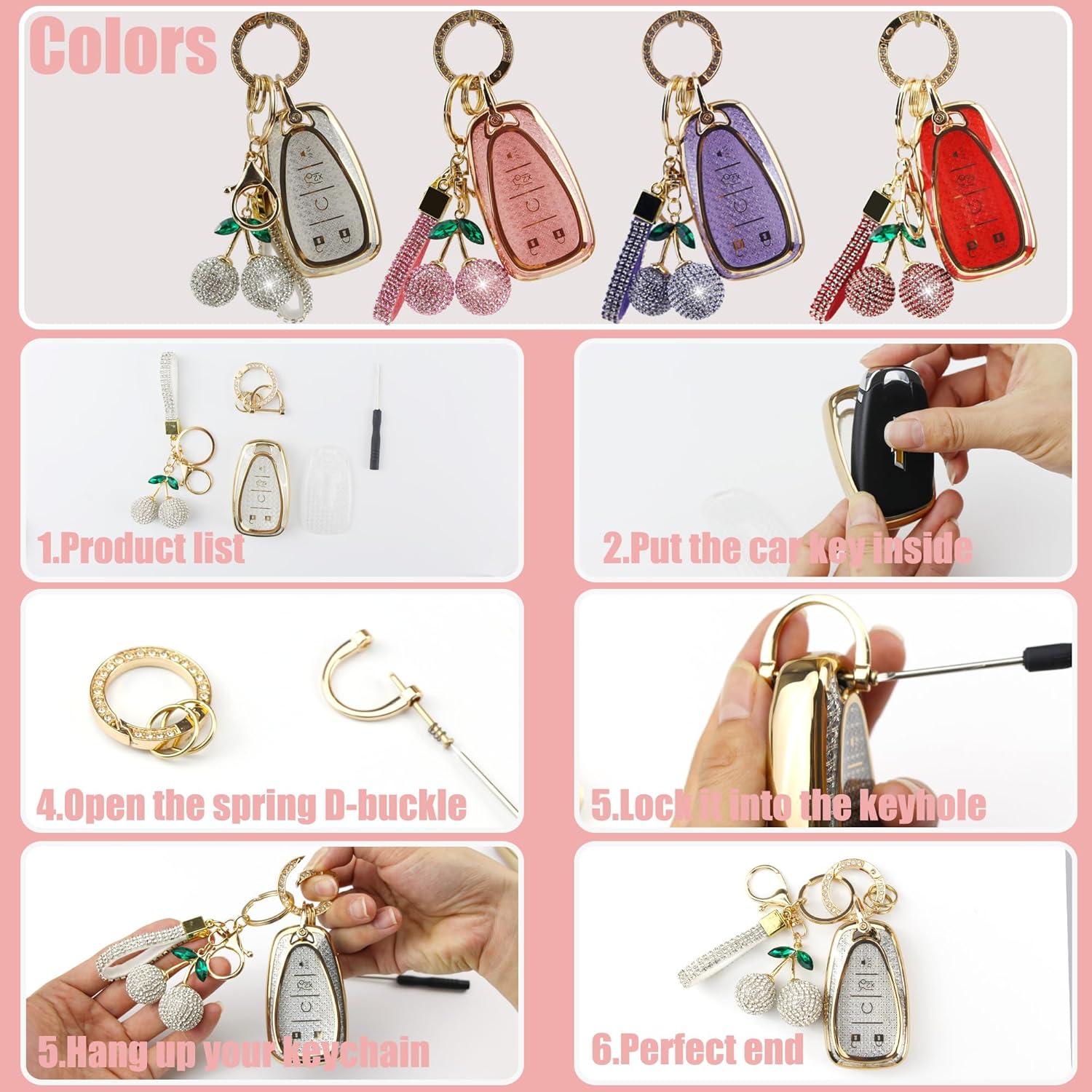 Cubierta de llavero brillante Rayslesan para Toyota 4 botones