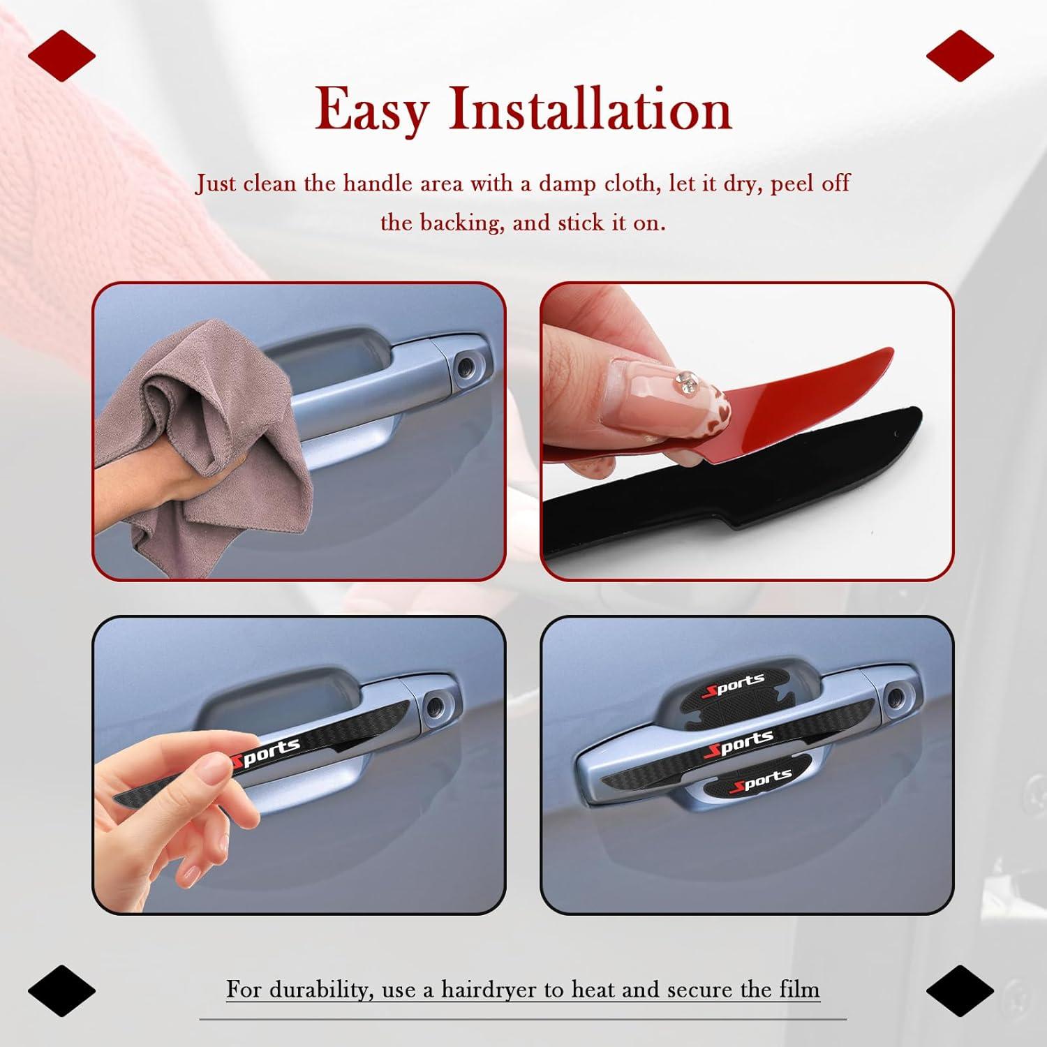 Kit de Protectores de Puerta de Coche YGDMD 8PCS PVC Negro