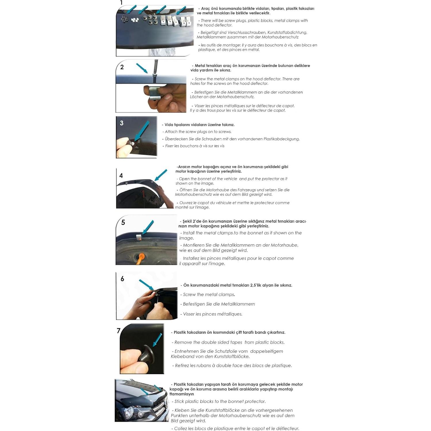 Protector de Capó Negro Piano para Toyota Hilux 2006-2012