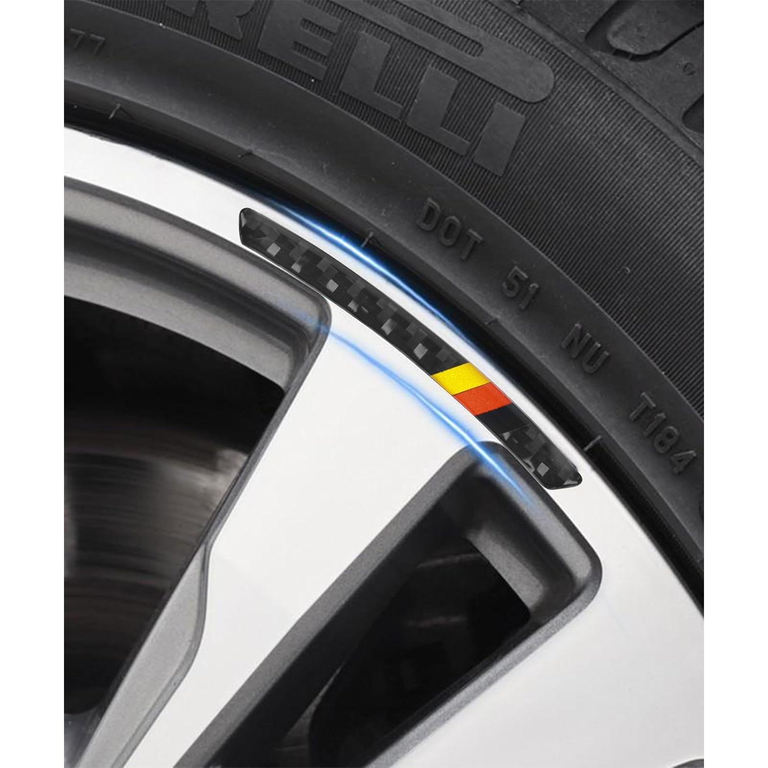 Calcomanías para Ruedas SCUARI 4 Piezas Fibra de Carbono 90x8mm