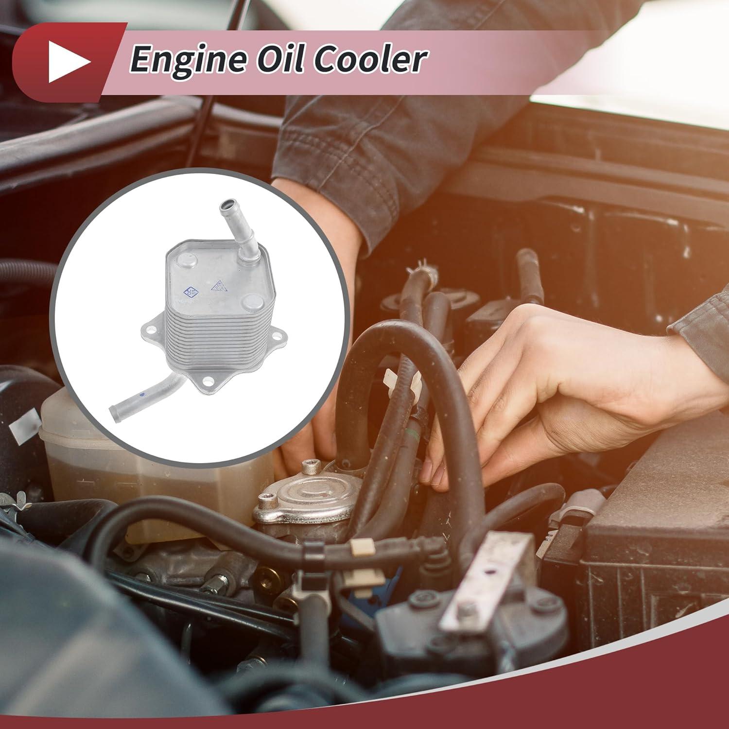 Engine Oil Cooler for Toyota Hilux Revo 1GD 2GD 2015-2020 Transmission Oil Cooler Trans Cooler No.150710E010 Aluminum Alloy Silver Tone 1 Pcs