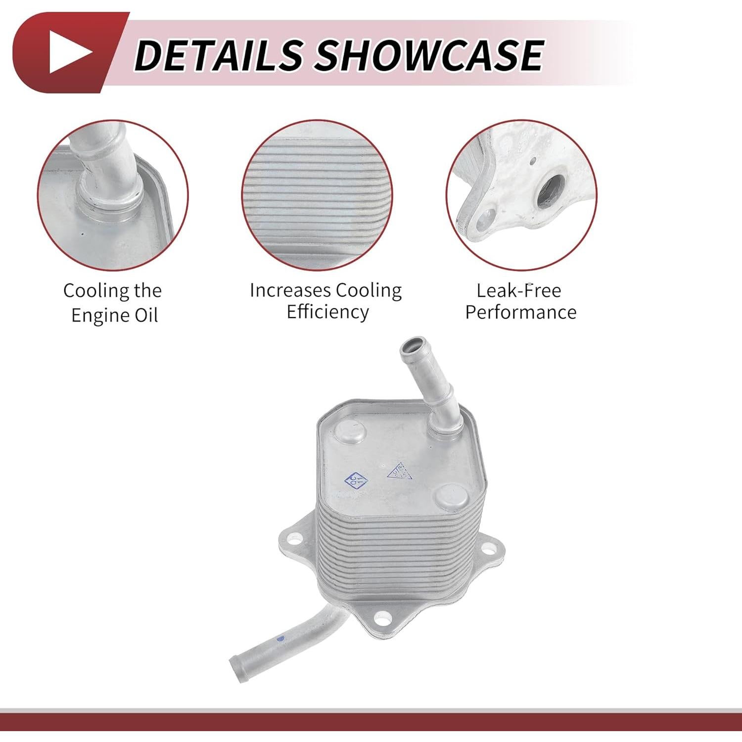 Engine Oil Cooler for Toyota Hilux Revo 1GD 2GD 2015-2020 Transmission Oil Cooler Trans Cooler No.150710E010 Aluminum Alloy Silver Tone 1 Pcs