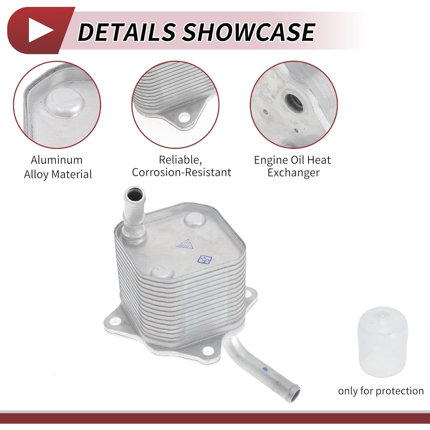 Engine Oil Cooler for Toyota Hilux Revo 1GD 2GD 2015-2020 Transmission Oil Cooler Trans Cooler No.150710E010 Aluminum Alloy Silver Tone 1 Pcs