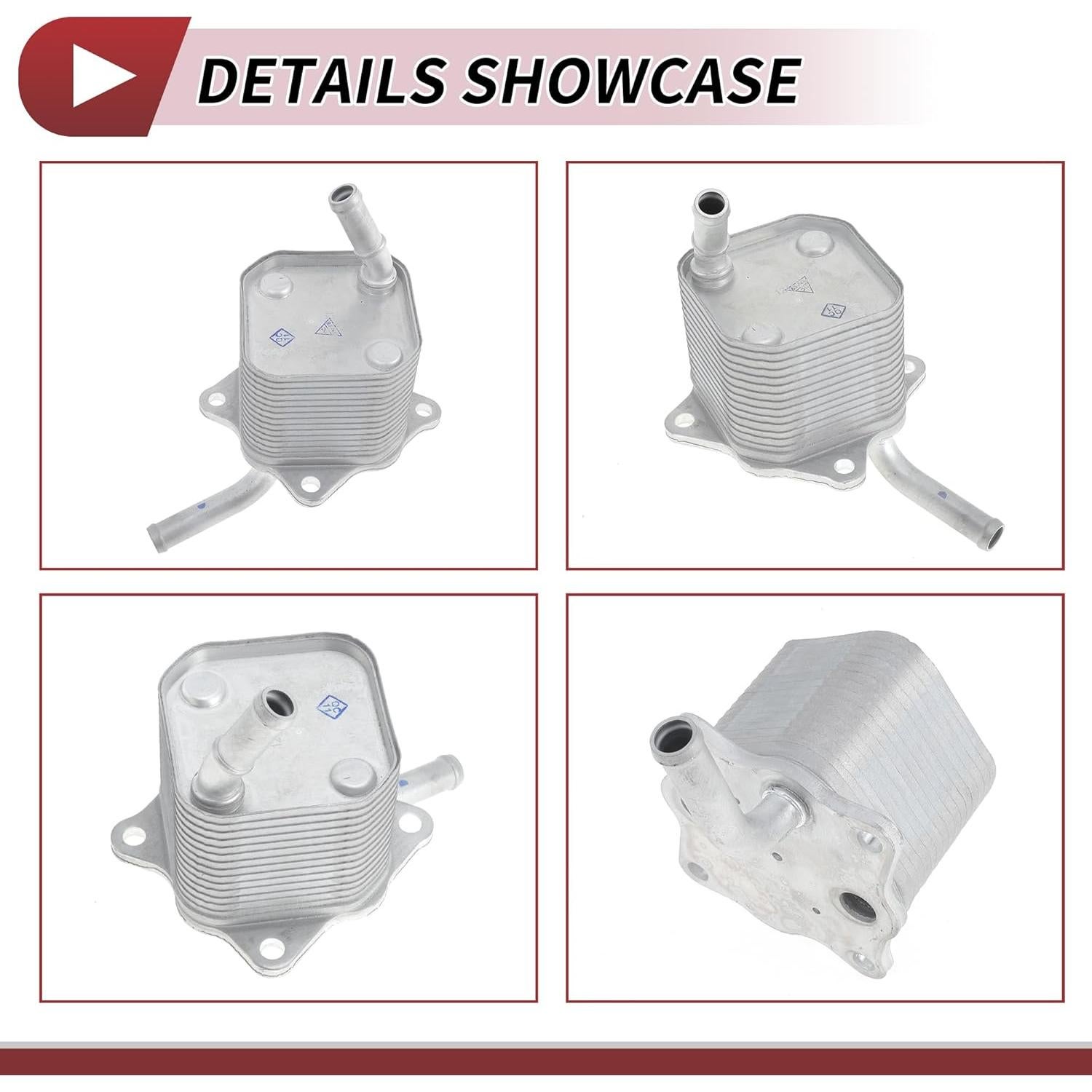 Engine Oil Cooler for Toyota Hilux Revo 1GD 2GD 2015-2020 Transmission Oil Cooler Trans Cooler No.150710E010 Aluminum Alloy Silver Tone 1 Pcs