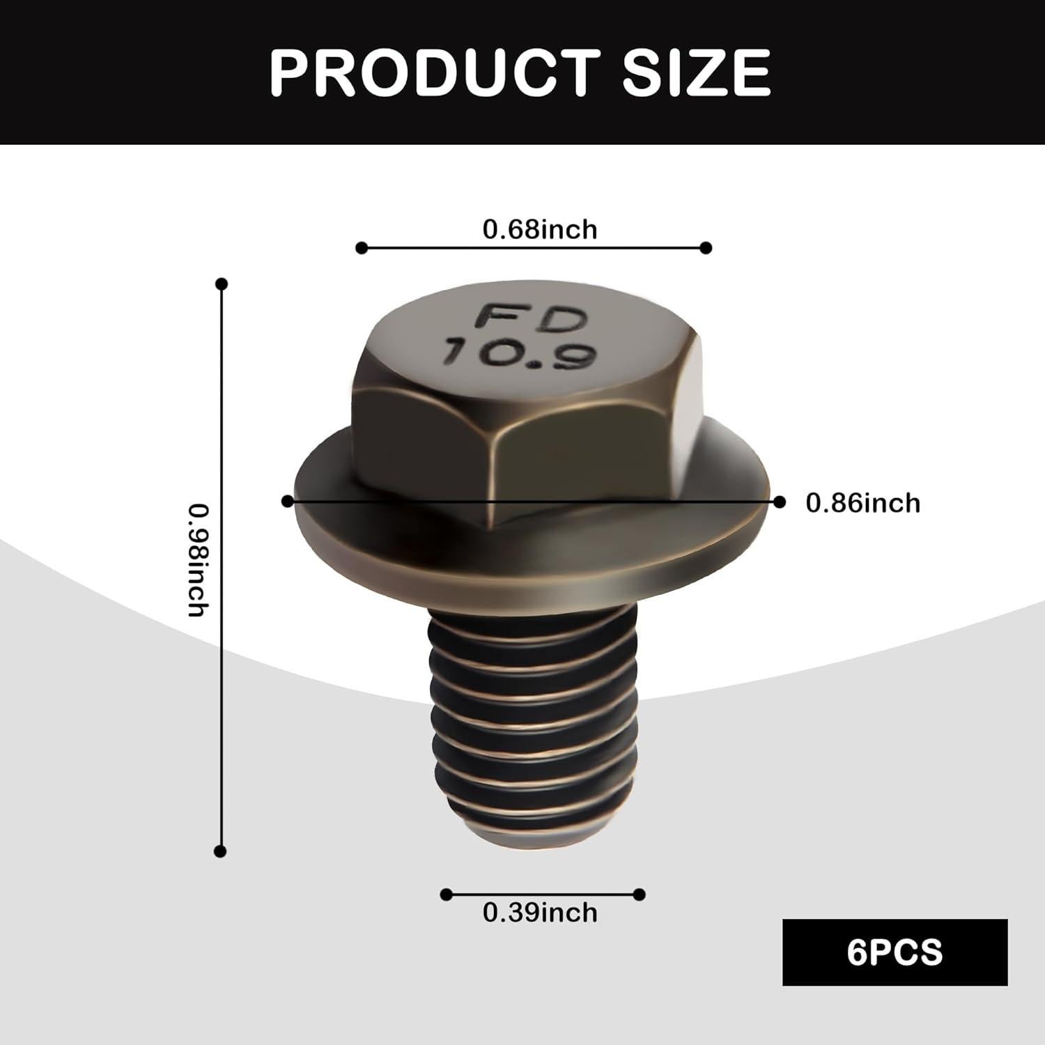 Tornillos de Convertidor de Par IHOTDER M10-1.5x16 mm 6PCS