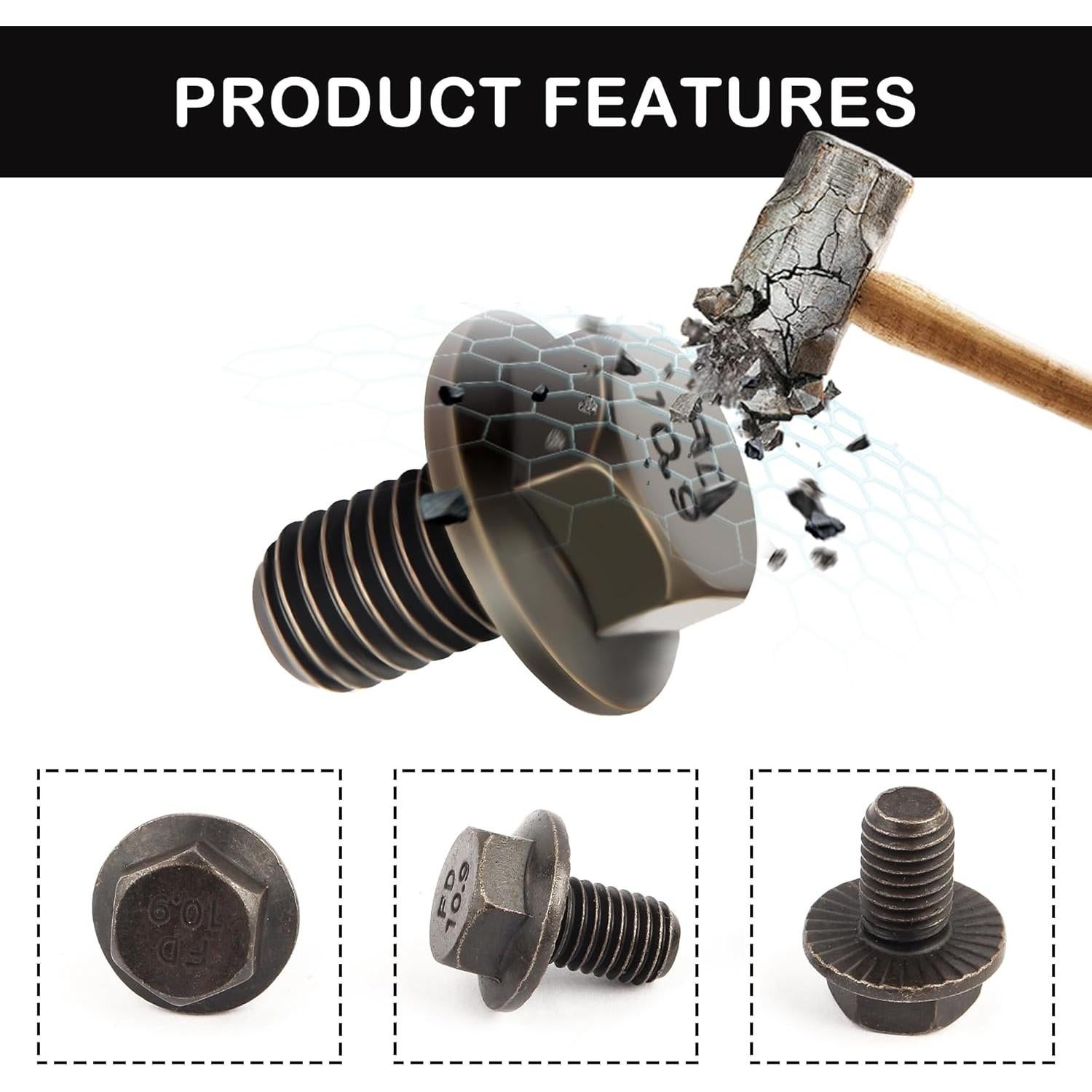 Tornillos de Convertidor de Par IHOTDER M10-1.5x16 mm 6PCS