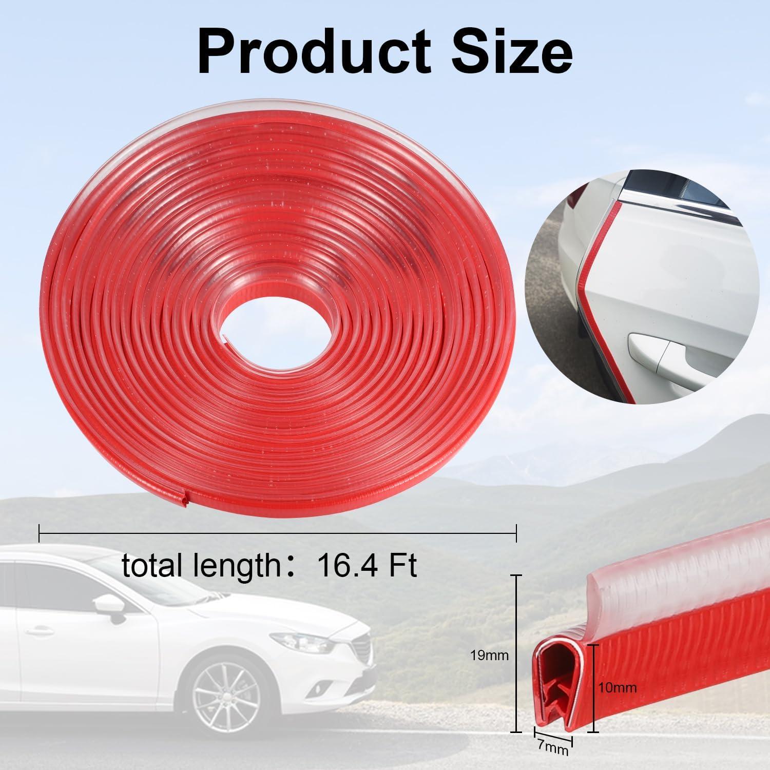 Protector de Borde de Puerta de Coche SINGARO 10M Rojo