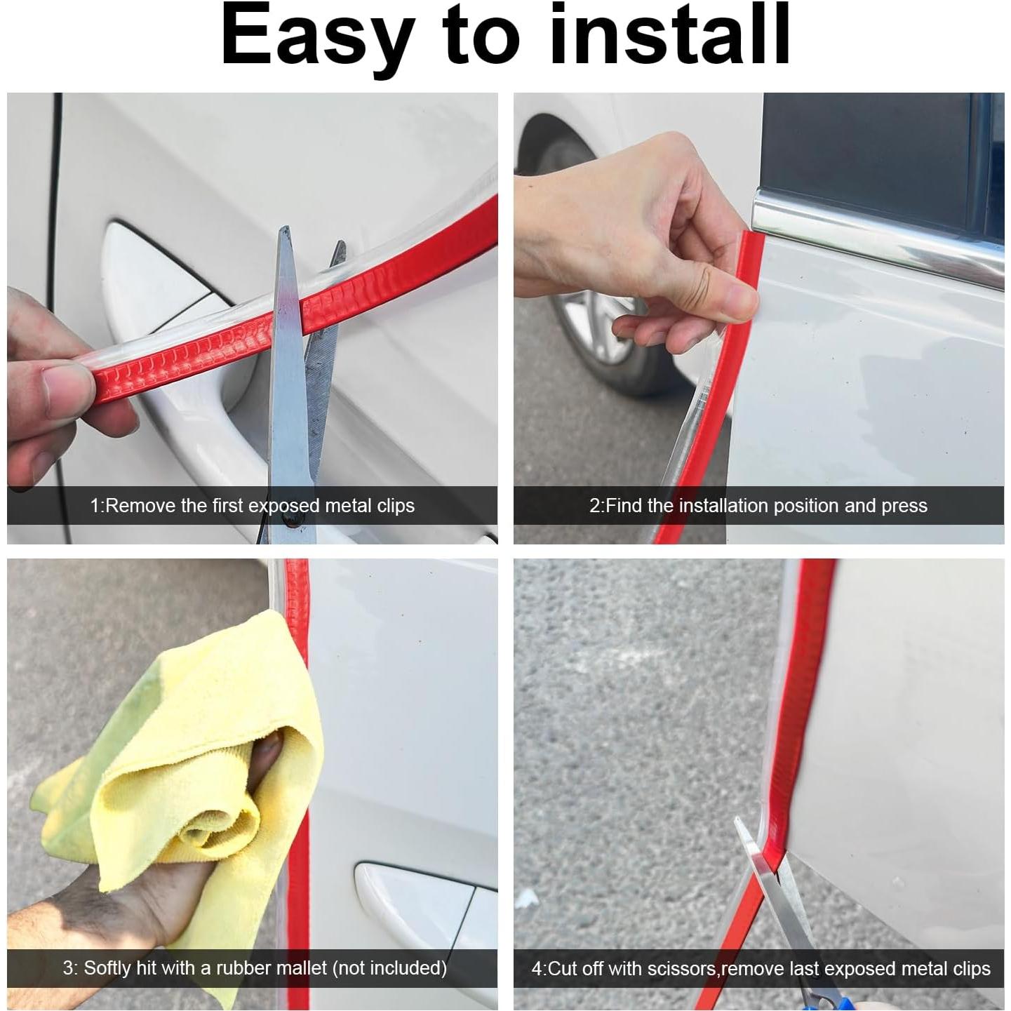 Protector de Borde de Puerta de Coche SINGARO 10M Rojo