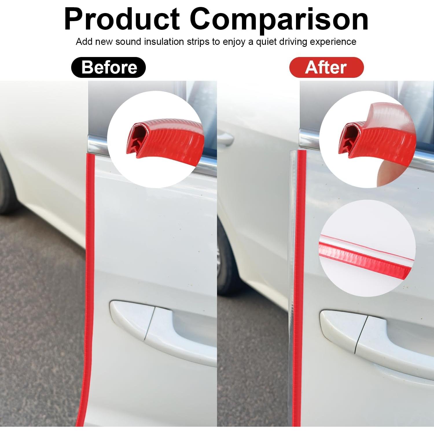 Protector de Borde de Puerta de Coche SINGARO 10M Rojo