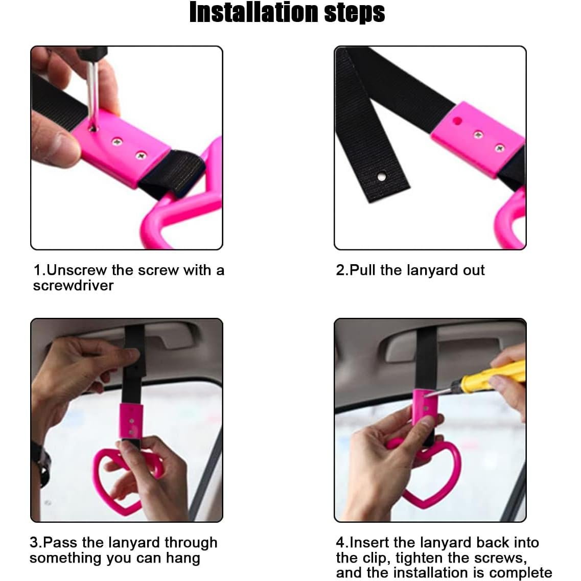 Anillos Tsurikawa Fekey&JF 2PCS Corazón Rosa/Negro 23.4cm