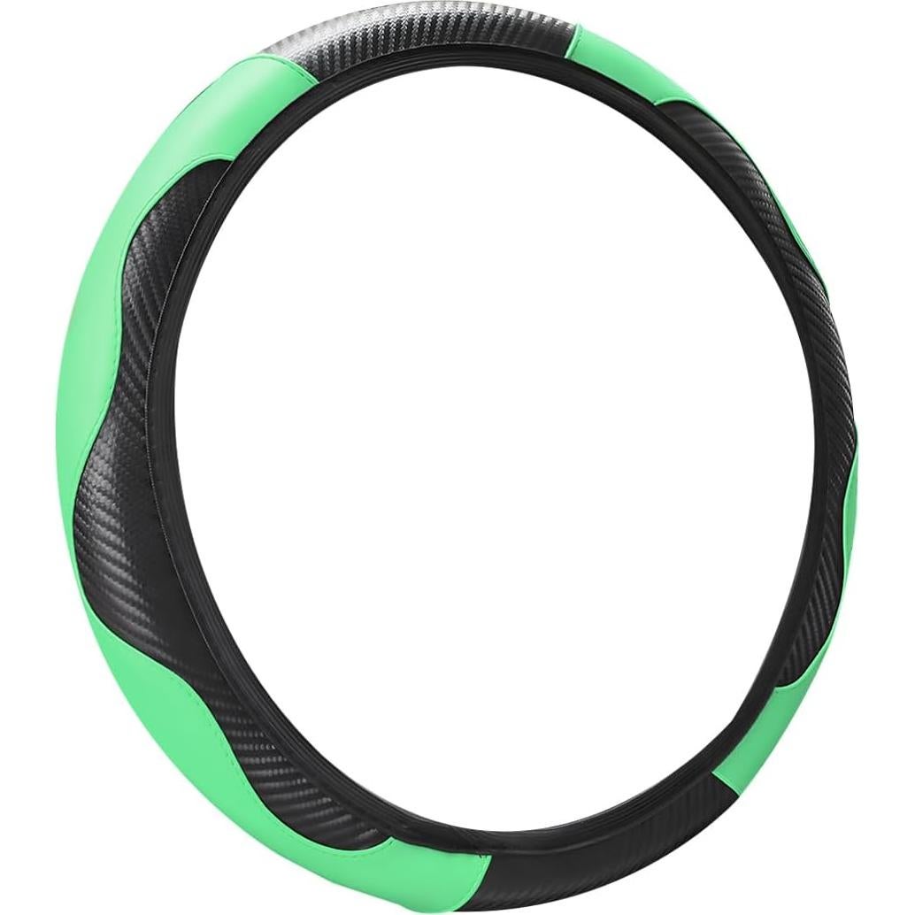 Funda de Volante de Coche Fekey&JF Microfibra PU 36-38 cm Verde