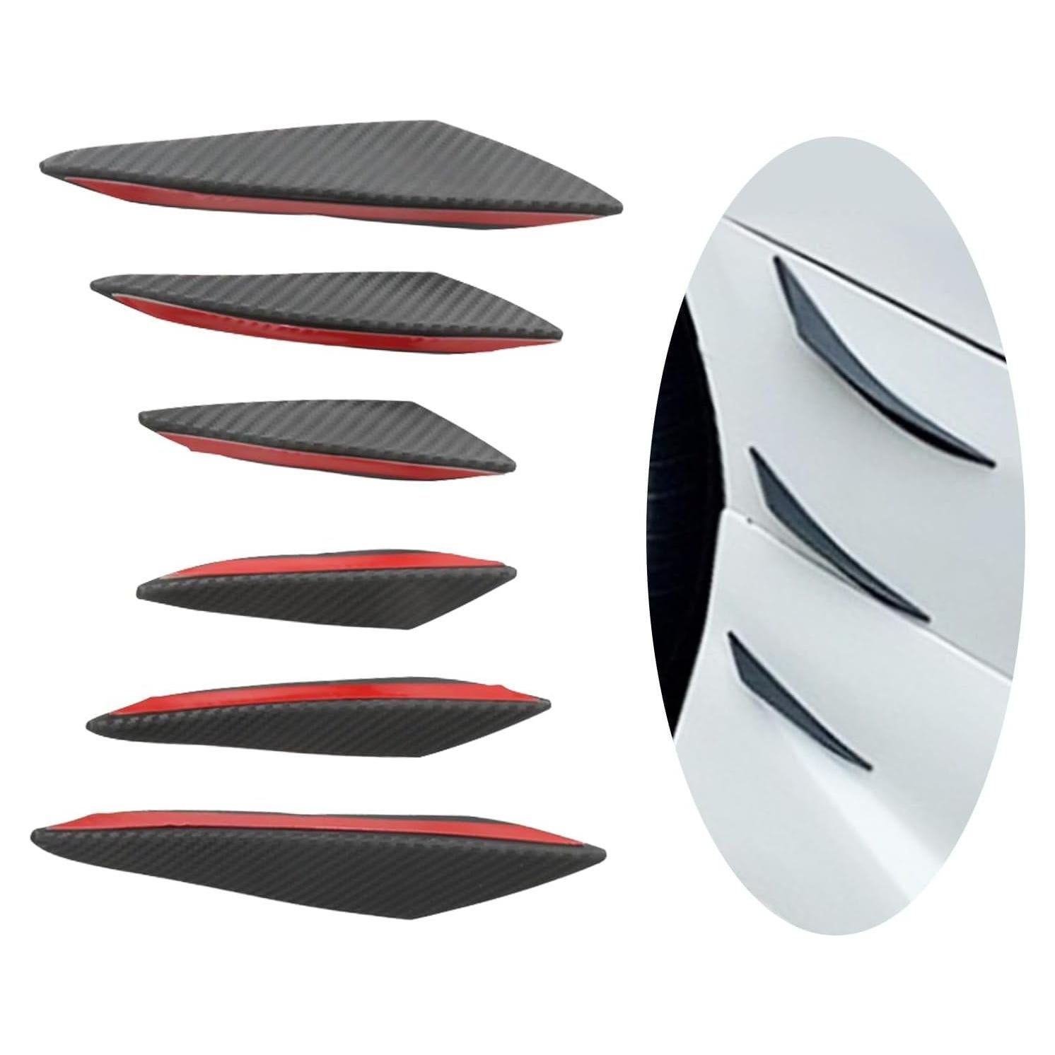 Kit de 6 Canards para Spoiler de Coche Coppialu Fibra Carbono