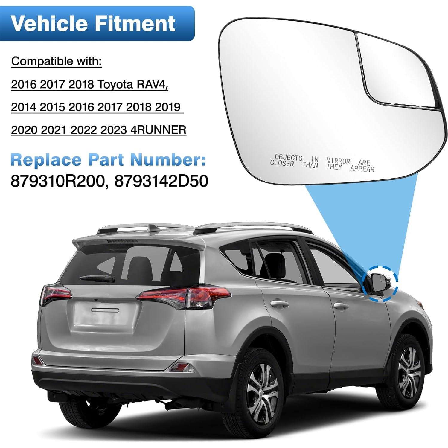 Espejo retrovisor derecho TOP-MAX convexo calefaccionado Toyota RAV4 2016-2018 / 4Runner 2014-2023