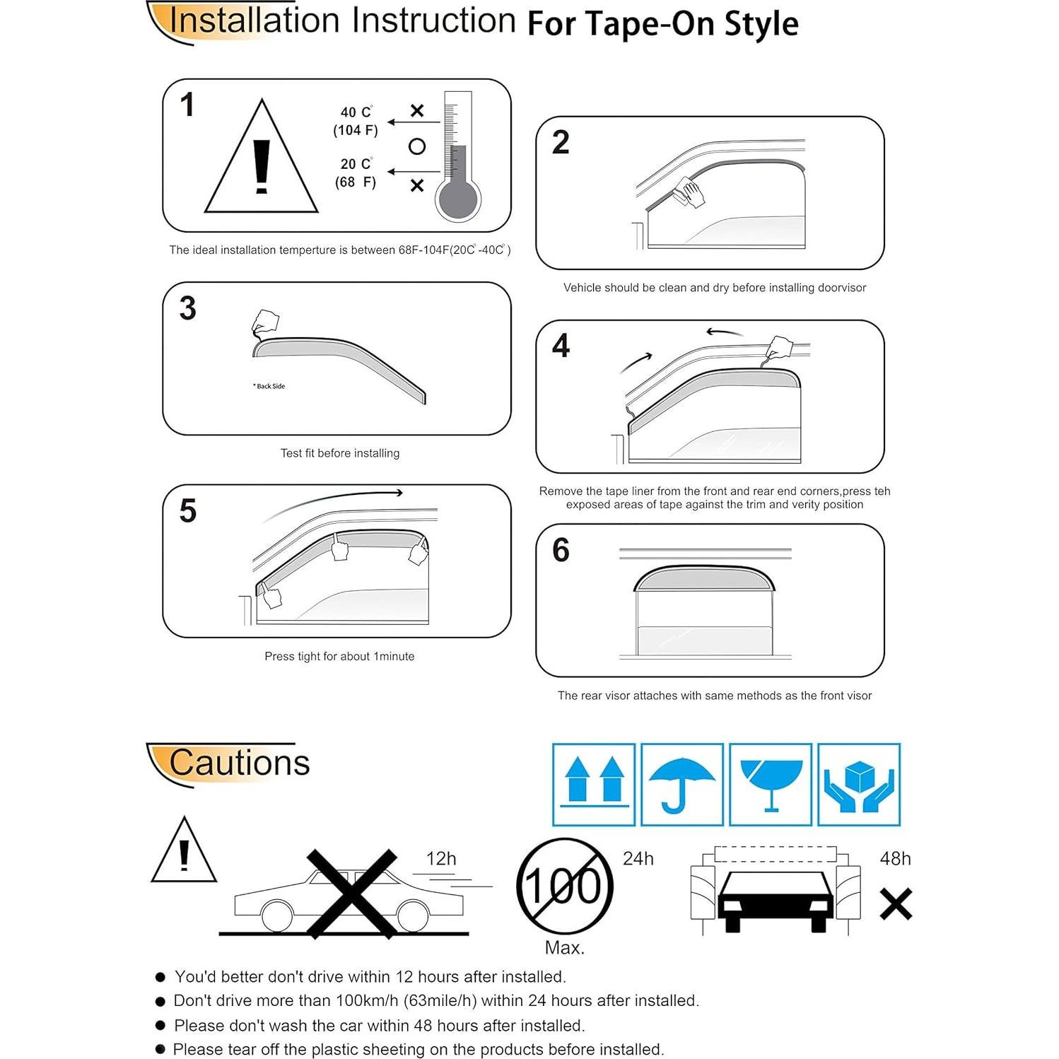 Deflectores de Ventana Deebior 4pcs para Toyota Hilux 2005-2021