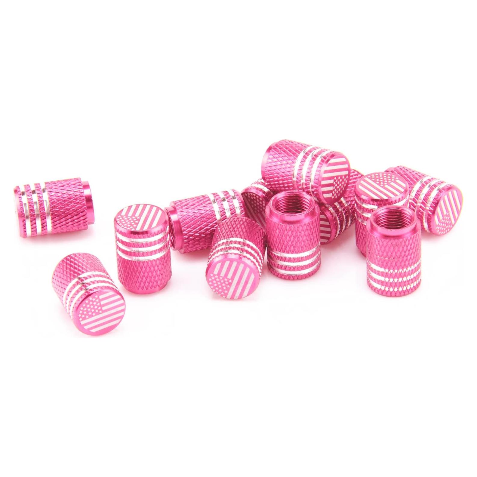 Tapa de Válvula SINGARO 12PCS Aluminio Rosa Universal