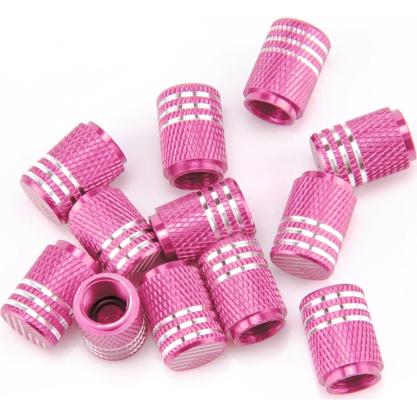 Tapa de Válvula SINGARO 12PCS Aluminio Rosa Universal