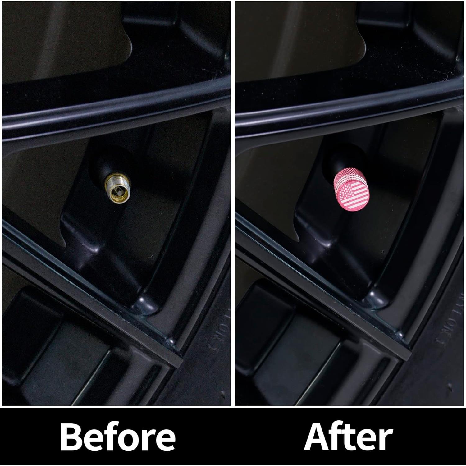 Tapa de Válvula SINGARO 12PCS Aluminio Rosa Universal