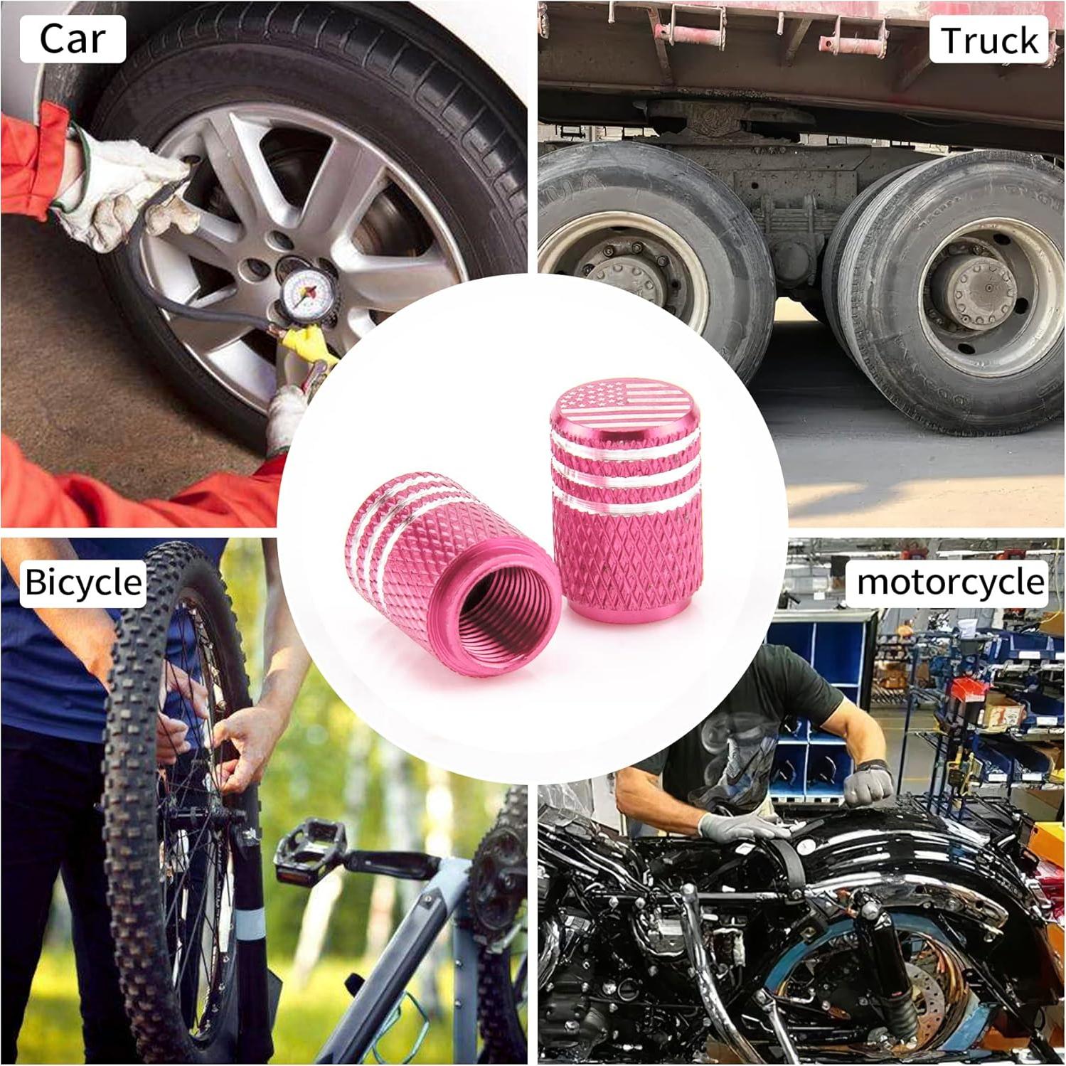 Tapa de Válvula SINGARO 12PCS Aluminio Rosa Universal